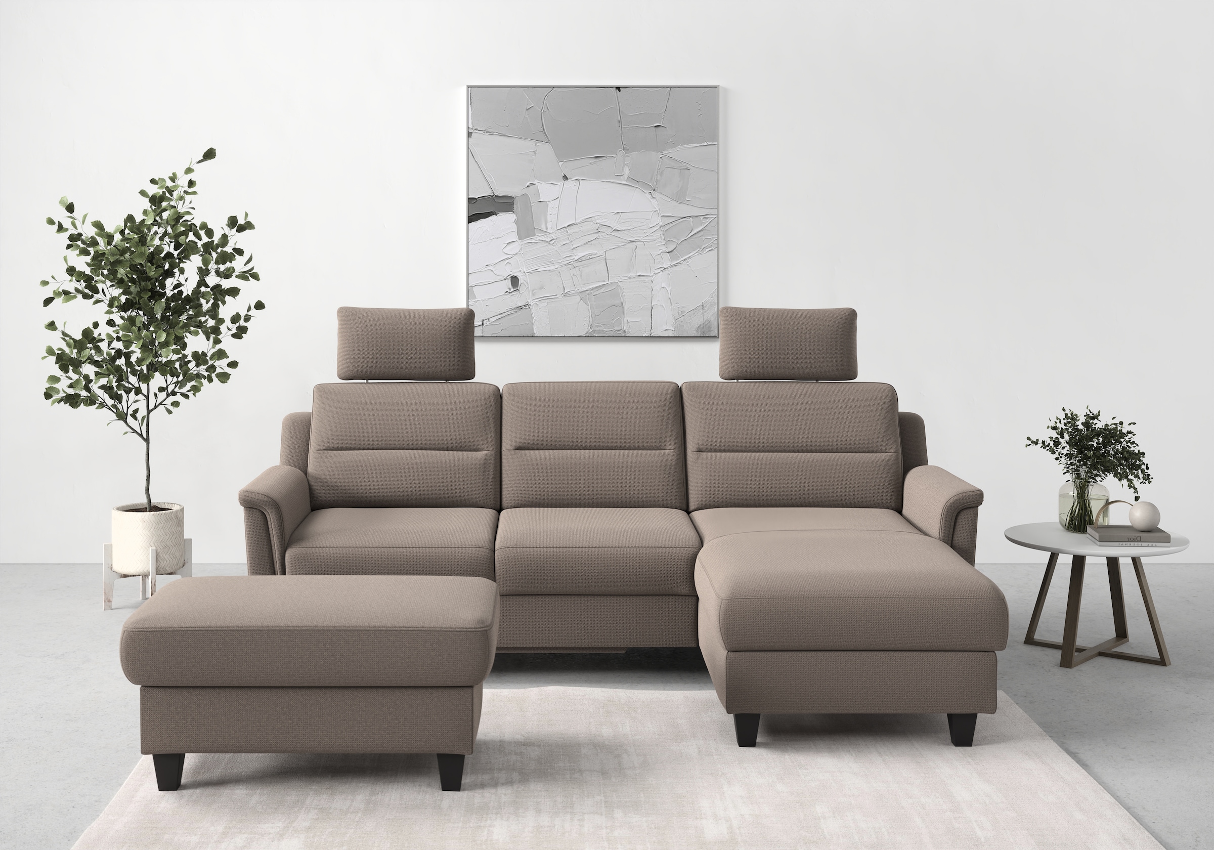 sit&more Ecksofa »Farö L-Form«, inklusive Federkern, wahlweise mit Bettfunk günstig online kaufen