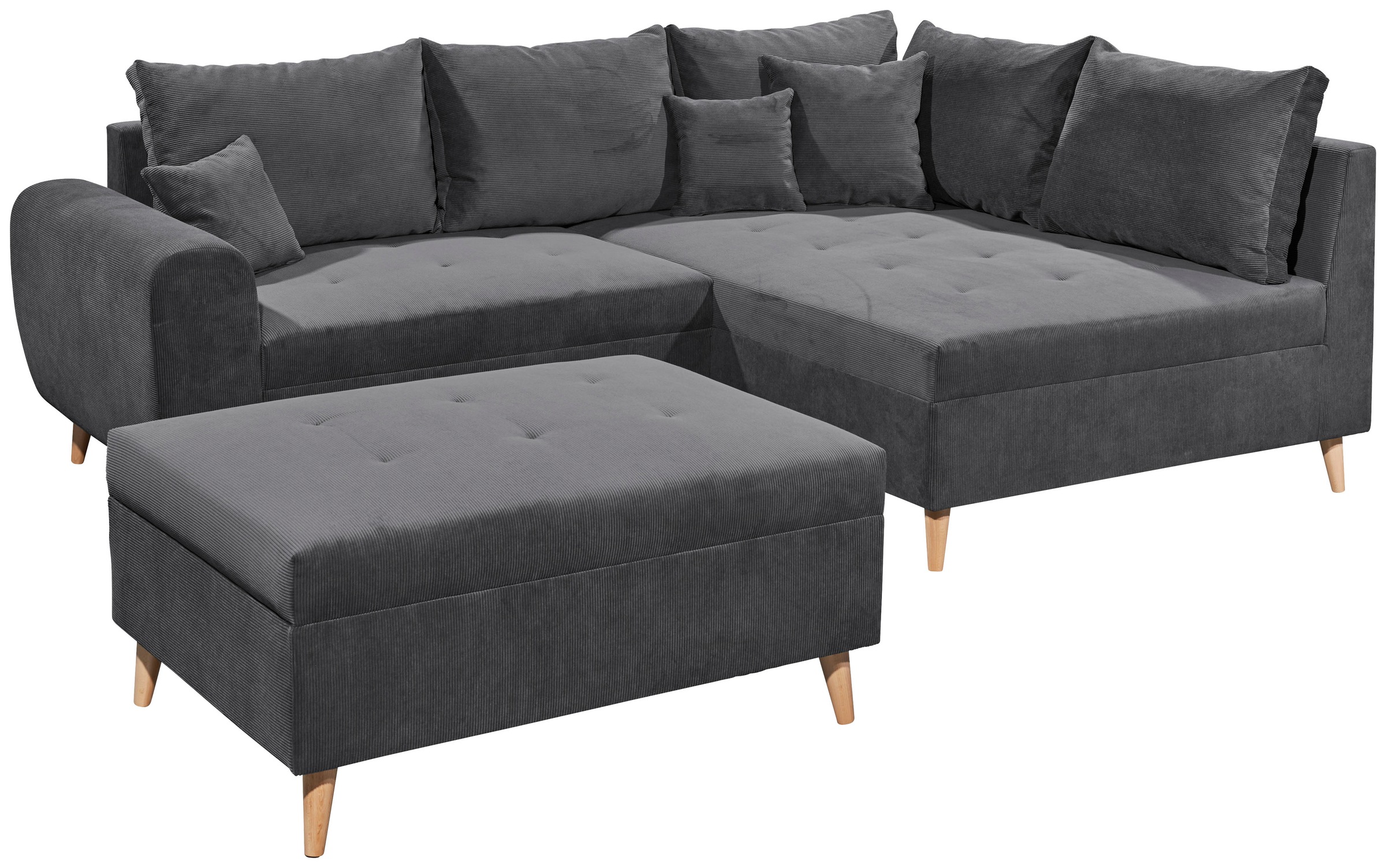 ED EXCITING DESIGN Ecksofa »Calanda L-Form«, mit Hocker & 3 Zierkissen günstig online kaufen
