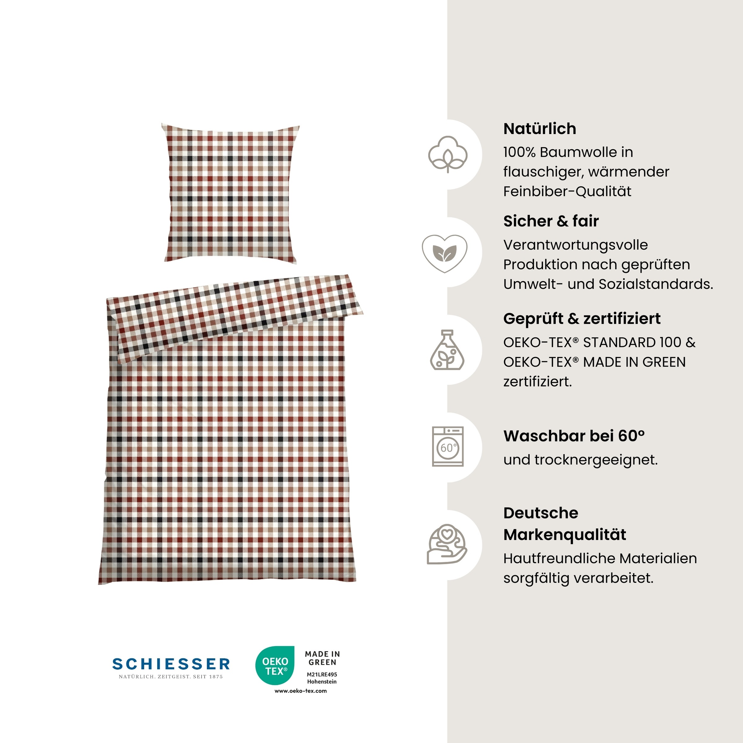 Schiesser Bettwäsche »James aus weichem Baumwollflanell mit traditionellen günstig online kaufen