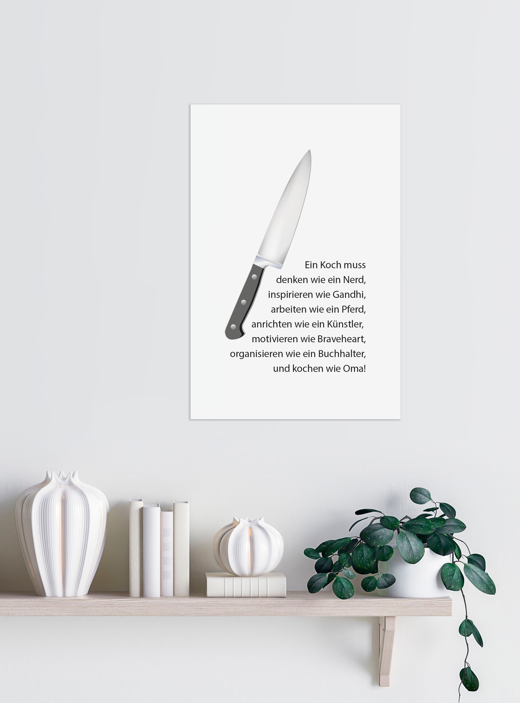 queence Wanddekoobjekt »Messer«, Stahlschild, Blechschild, Spruch, Witzig, Wanddeko, retro, 20x30cm