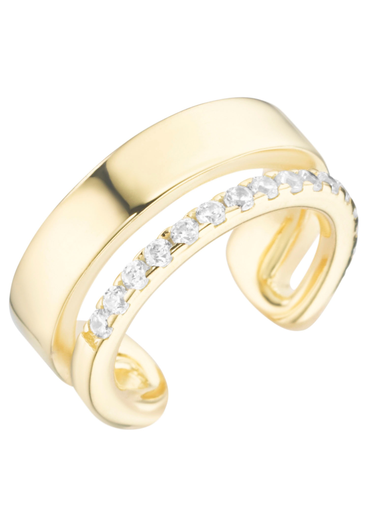 Firetti Ohrklemme »Schmuck Geschenk Silber 925 Ear Cuff in zweireihiger Optik«, mit Zirkonia (synth.)