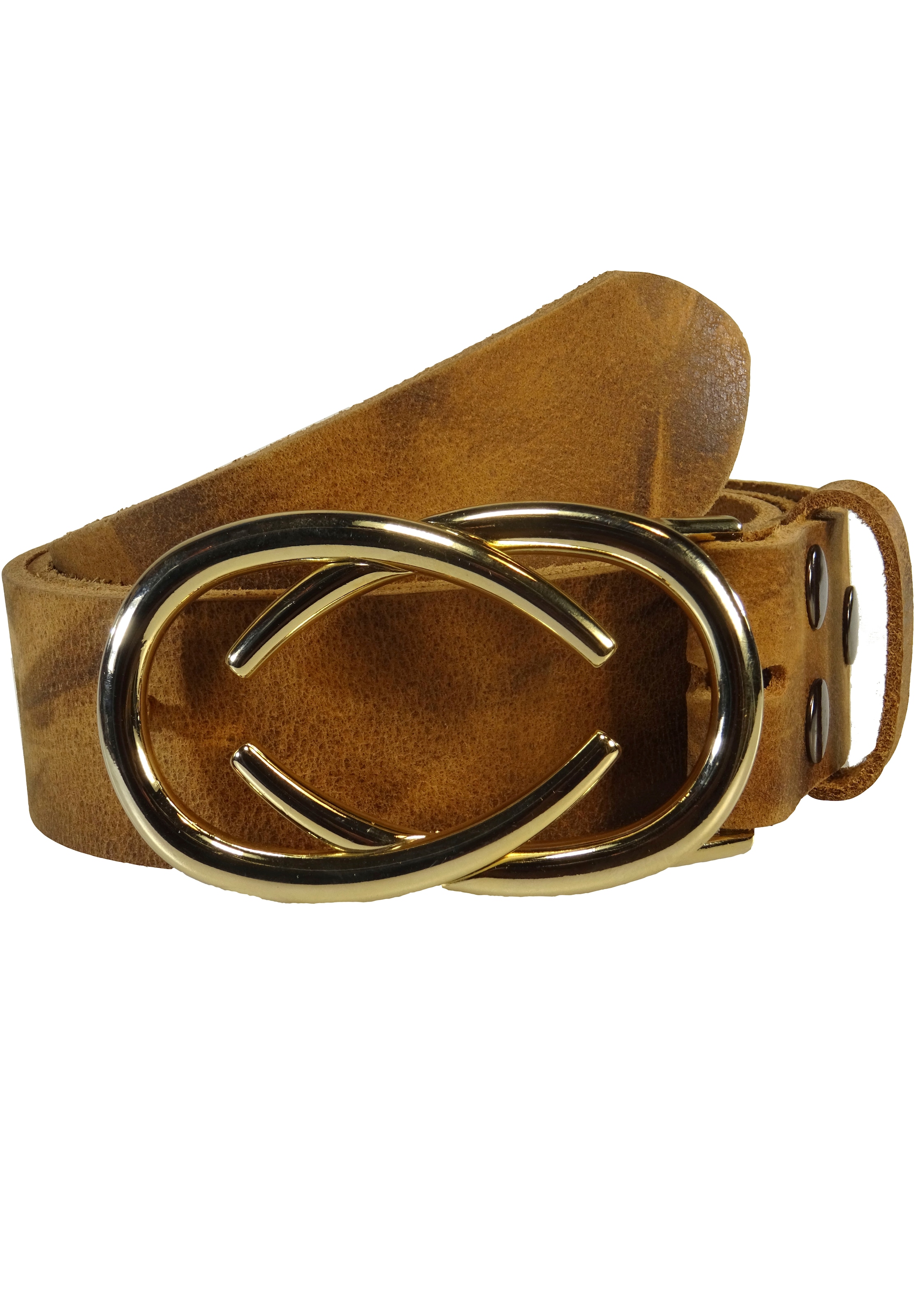 Rettungsring Gürtel Ledergürtel mit austauschbarer Schließe »Die Elegante Gold«
