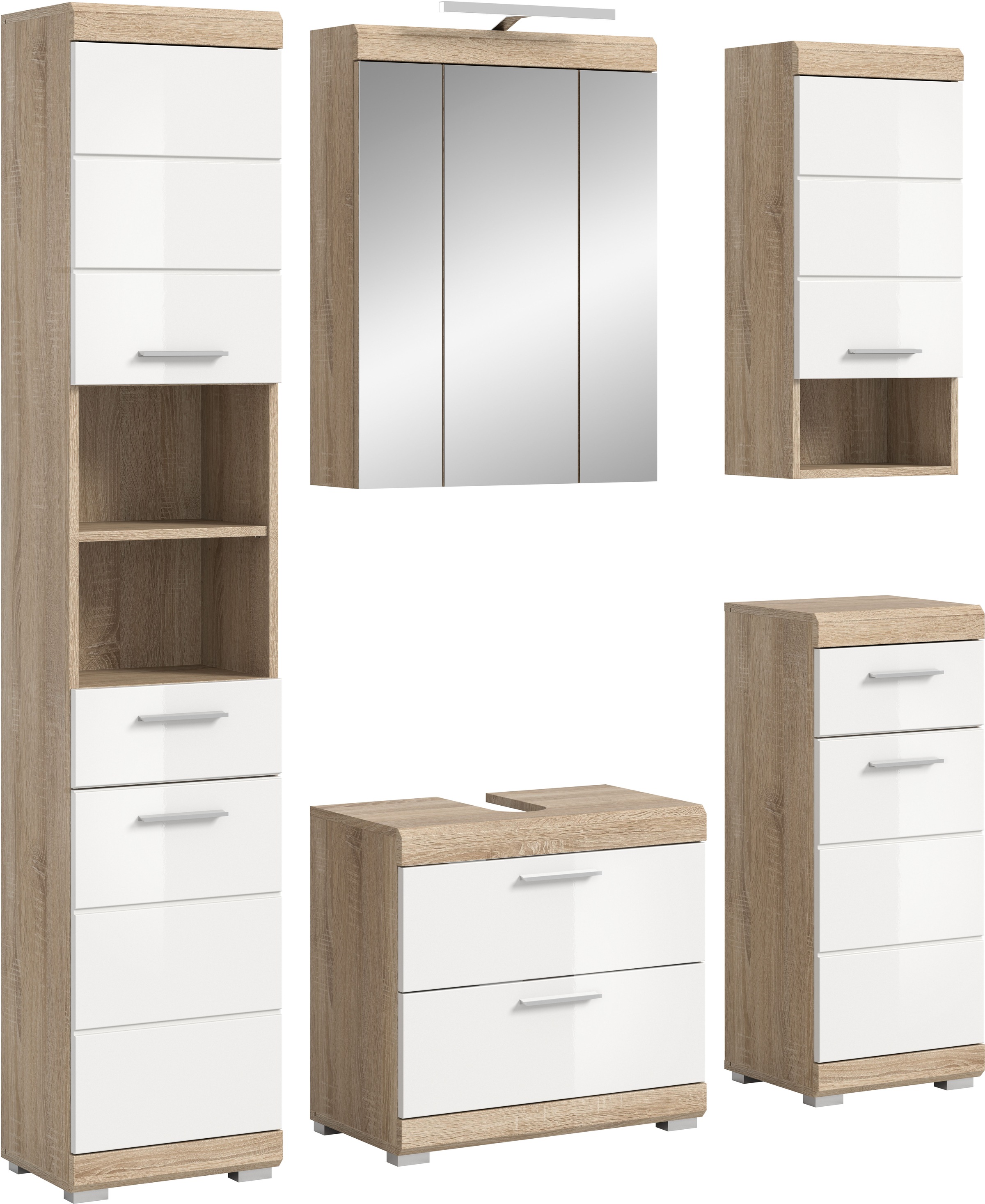 INOSIGN Badmöbel-Set »Siena, 5 teilig, inklusive LED Beleuchtung, bestehend günstig online kaufen