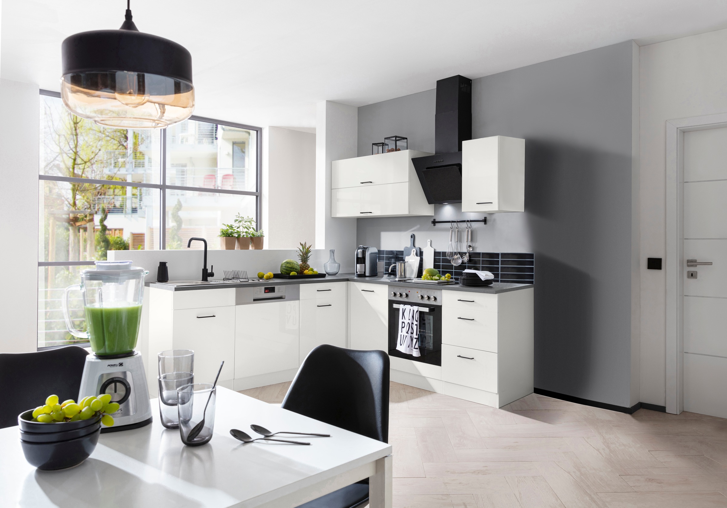KOCHSTATION Winkelküche »KS-Trier«, mit E-Geräten, Stellbreite 220/220 cm