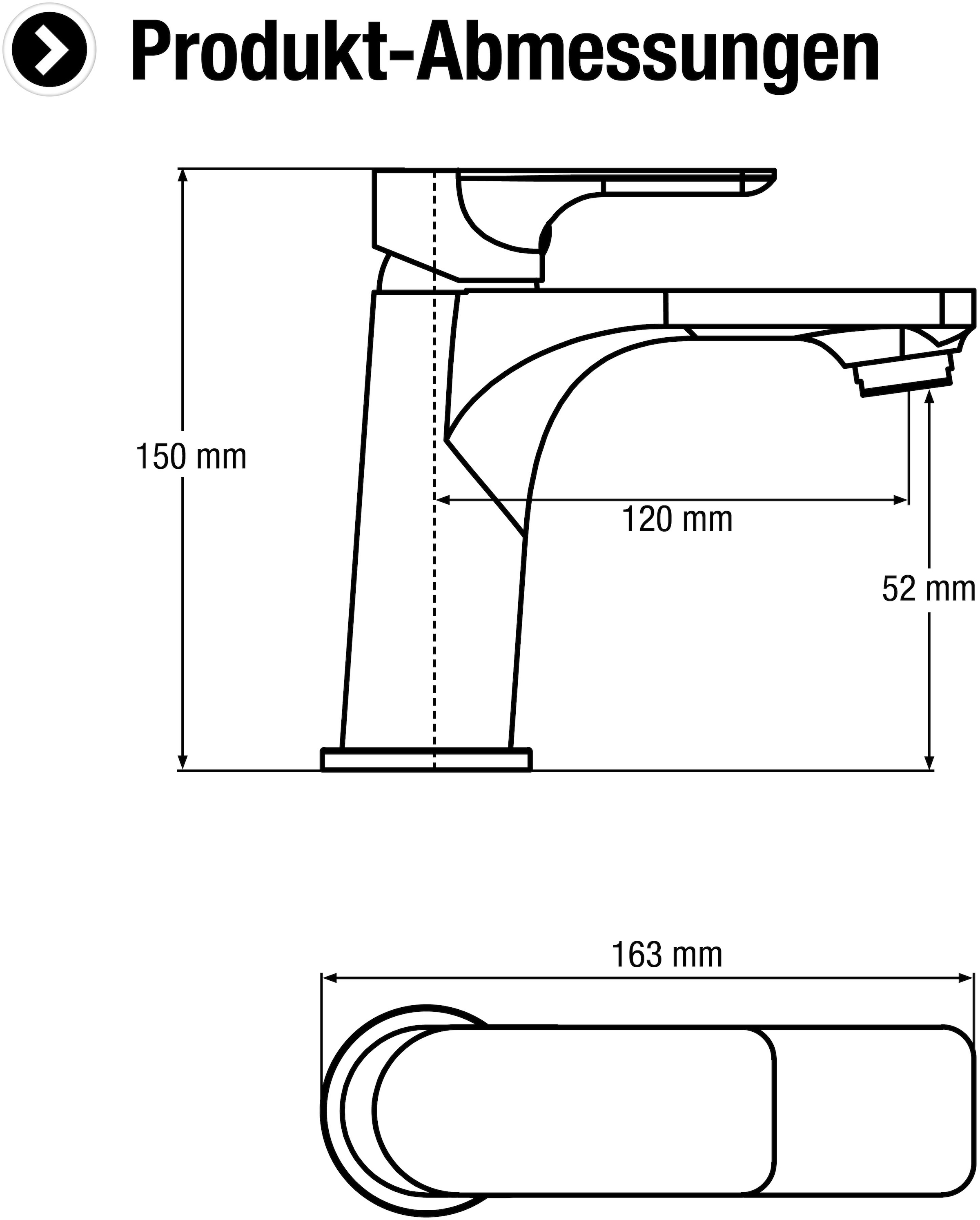 CORNAT Waschtischarmatur »Verchromter Messingkörper - Rundes Design - Normale Auslaufhöhe«