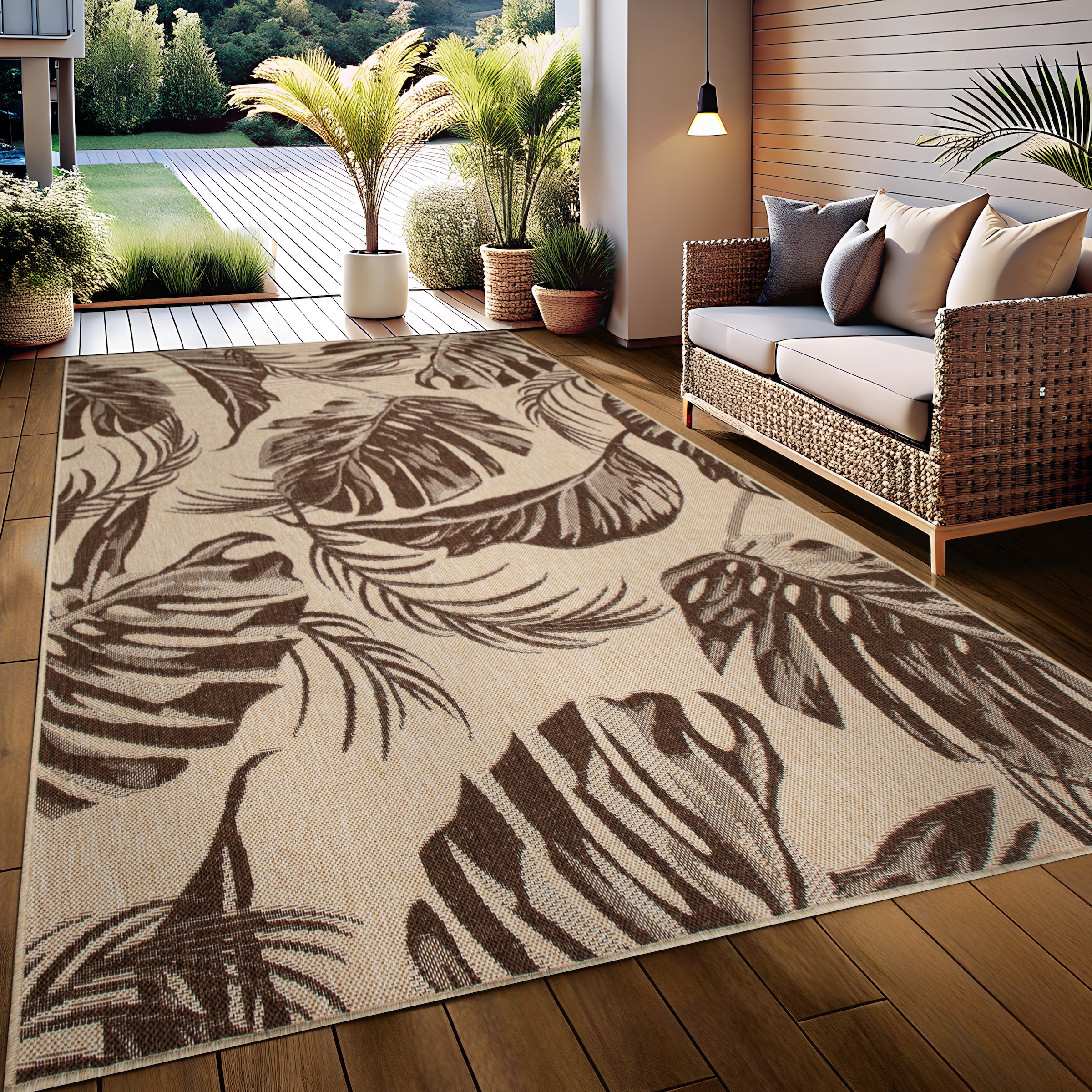 Bruno Banani Teppich »Larral«, rechteckig, 3 mm Höhe, In-und Outdoorgeeignet, Sisal-Look robust, leicht zu reinigen
