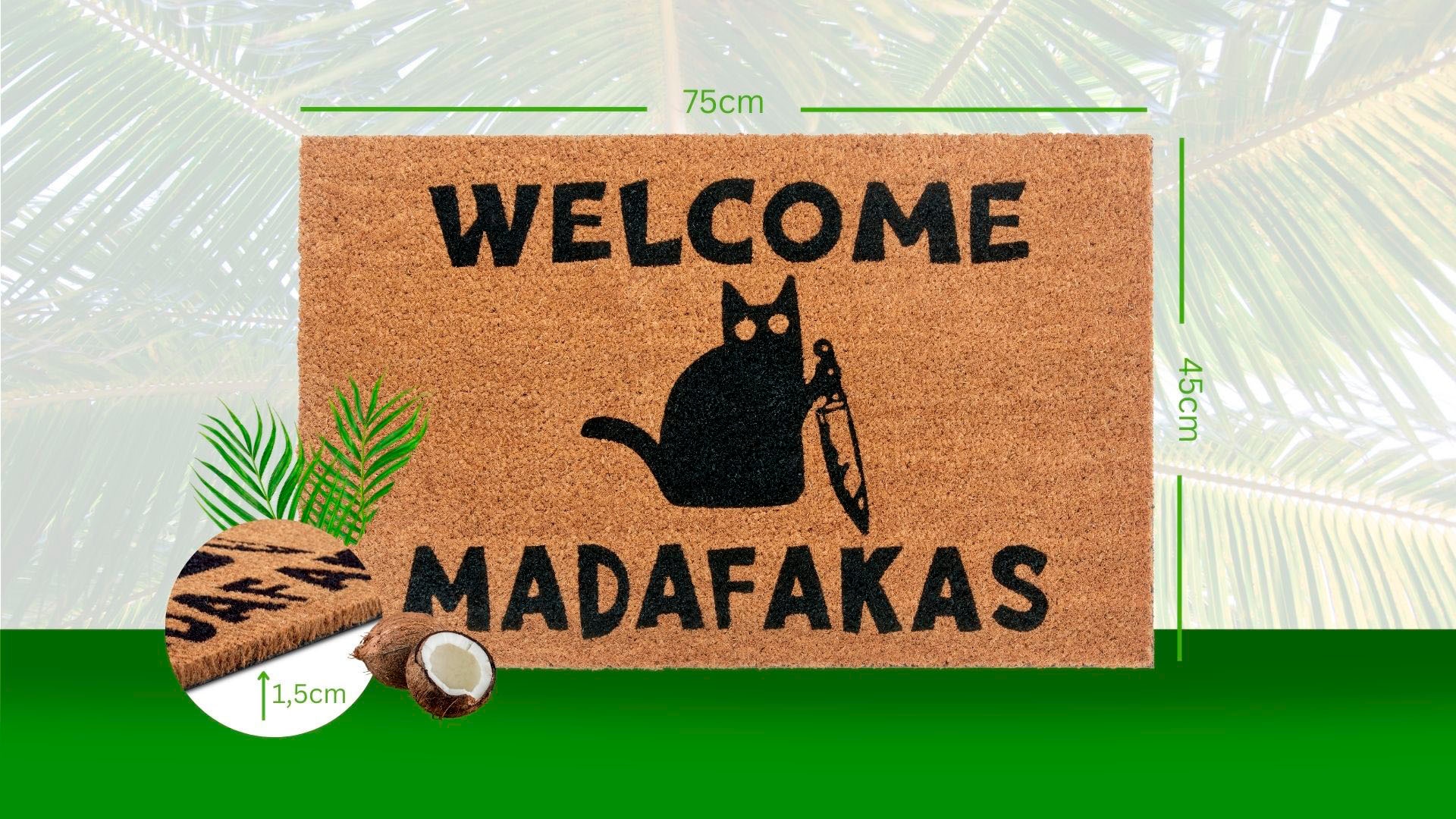 HANSE Home Fußmatte »Mix Madafakas«, Welcome rechteckig, Mats Innen, bequem Outdoor, Kokos Rutschfest, schnell Kokos, bestellen Flur Schmutzfangmatte, und Kokosmatte
