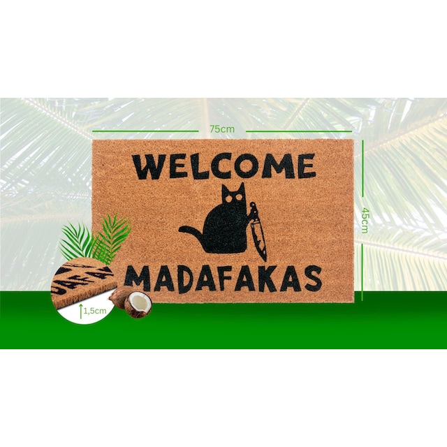 HANSE Home Fußmatte »Mix Mats Kokos Welcome Madafakas«, rechteckig, Kokos,  Schmutzfangmatte, Outdoor, Rutschfest, Innen, Kokosmatte, Flur bequem und  schnell bestellen