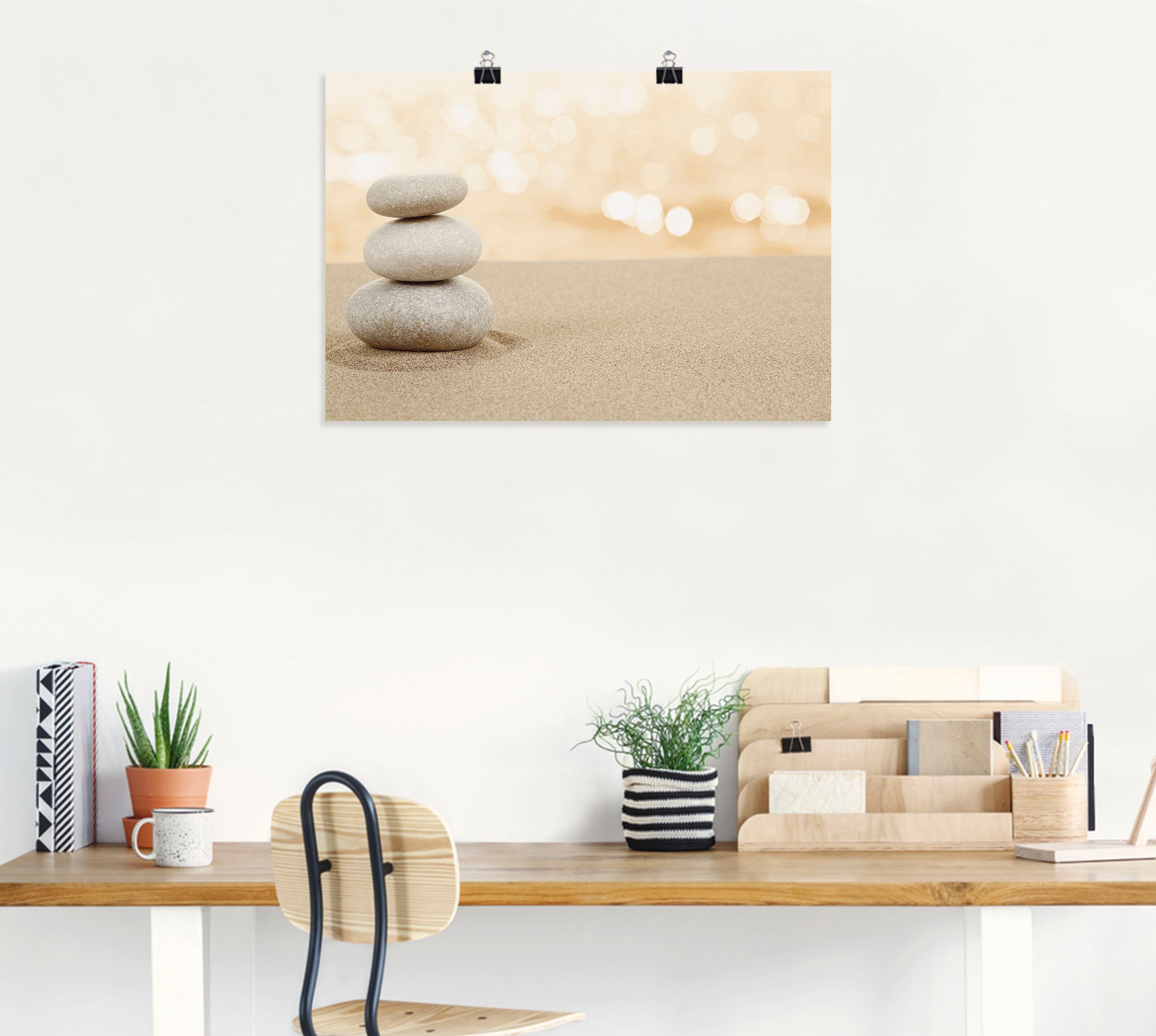 Artland Wandbild »Zen Steine im Sand«, Zen, (1 St.), als Leinwandbild, Poster in verschied. Größen