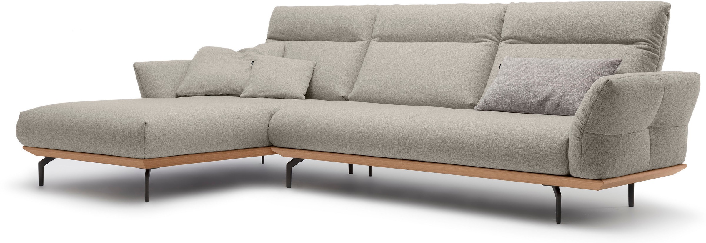 Creation BY ROLF BENZ Ecksofa »CR.460« Sockel in Eiche, Winkelfüße in Umbra günstig online kaufen