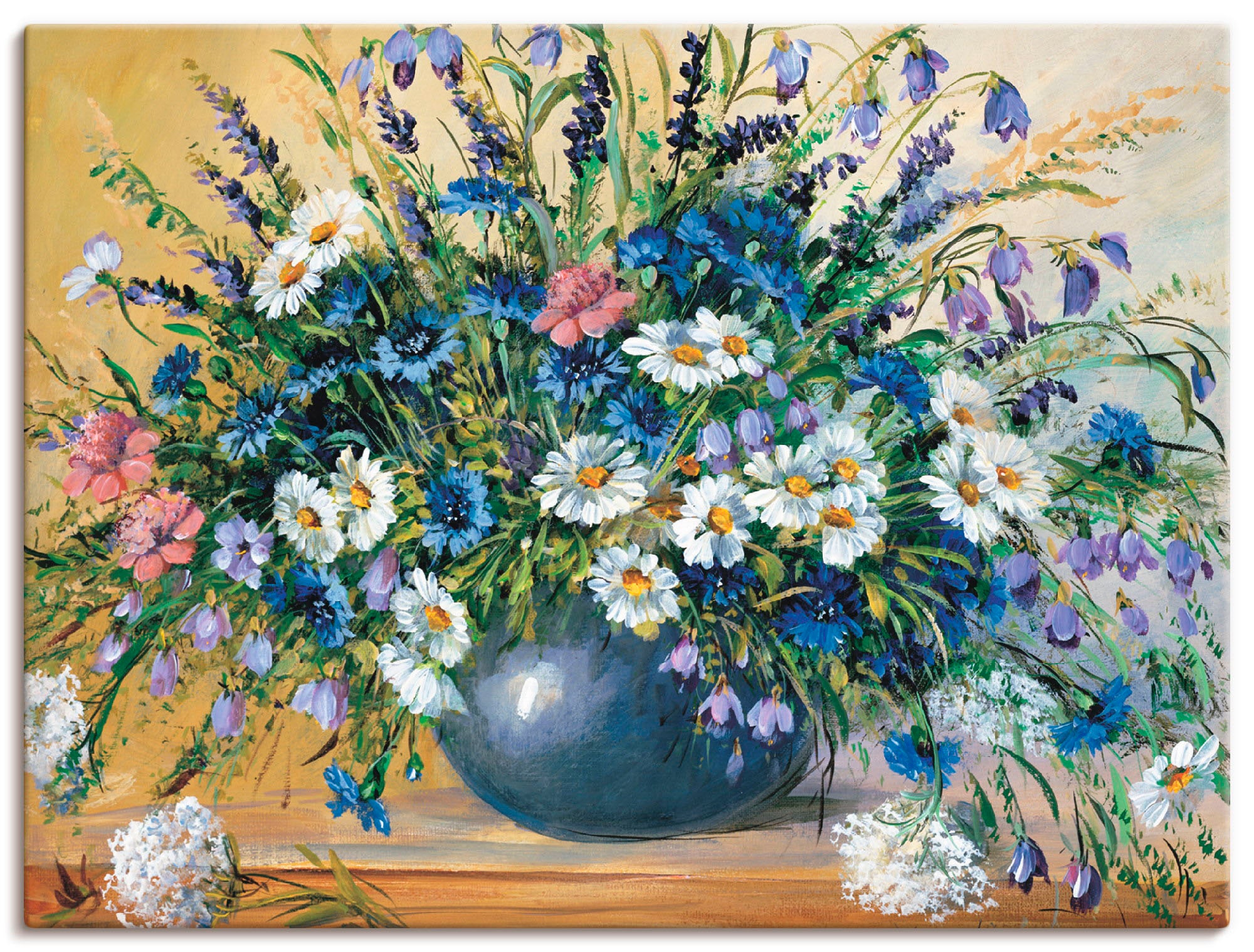 Artland Wandbild »Vase mit als (1 Wandaufkleber bestellen Blumen, St.), oder in Kornblumen«, Leinwandbild, Größen Raten auf versch. Poster