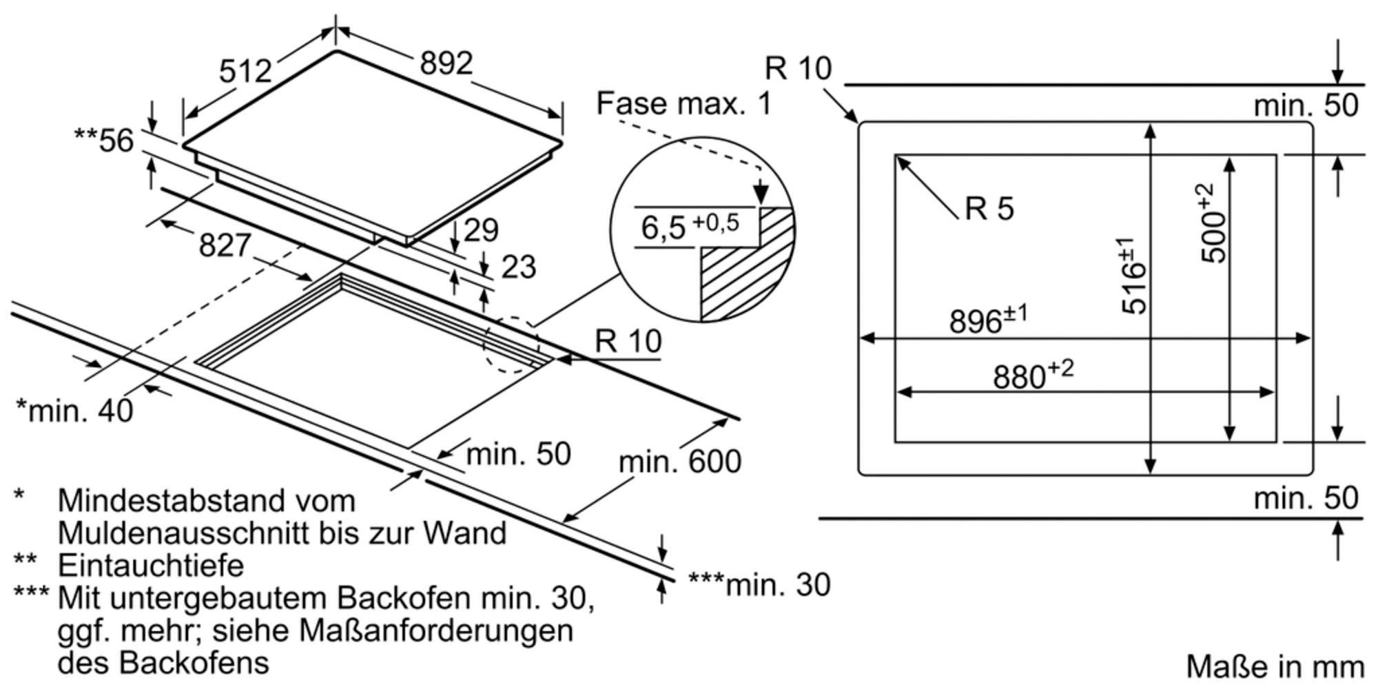 BOSCH Flex-Induktions-Kochfeld von SCHOTT CERAN® »PXV901DV1E«, mit PerfectFry-Bratsensor