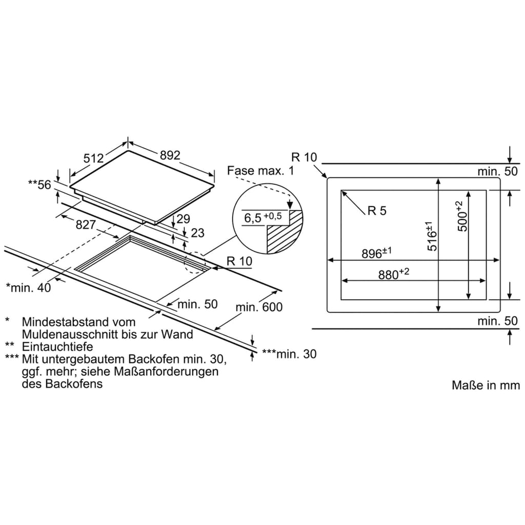 BOSCH Flex-Induktions-Kochfeld von SCHOTT CERAN®, PXV901DV1E