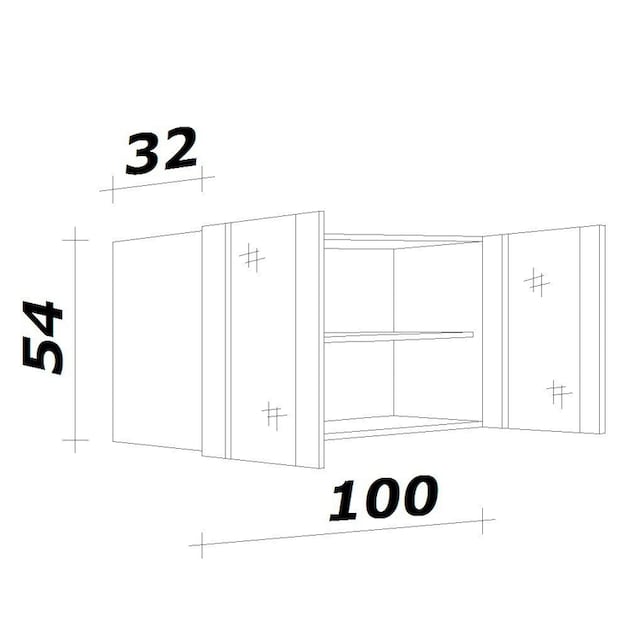 Flex-Well Glashängeschrank »Bergen«, (B x H x T) 100 x 54,8 x 32 cm online  bestellen