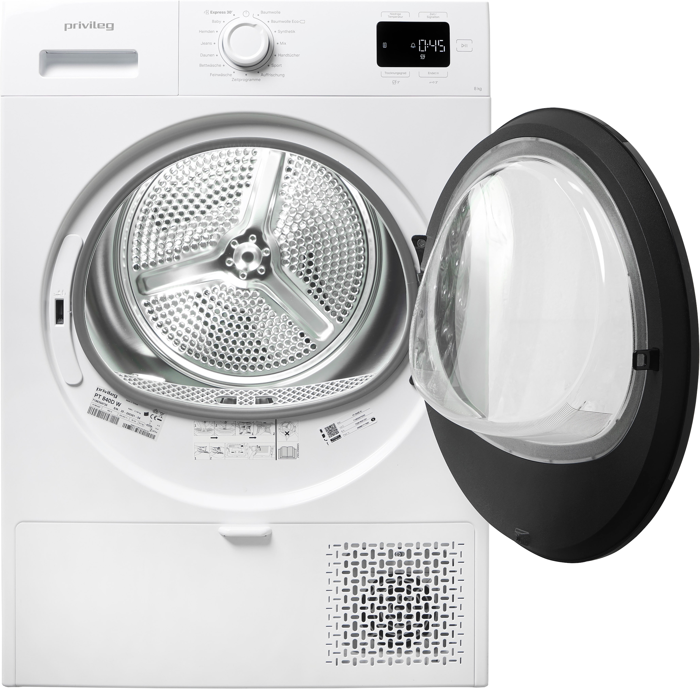 Privileg Wärmepumpentrockner »PT 840D W«, 8 kg