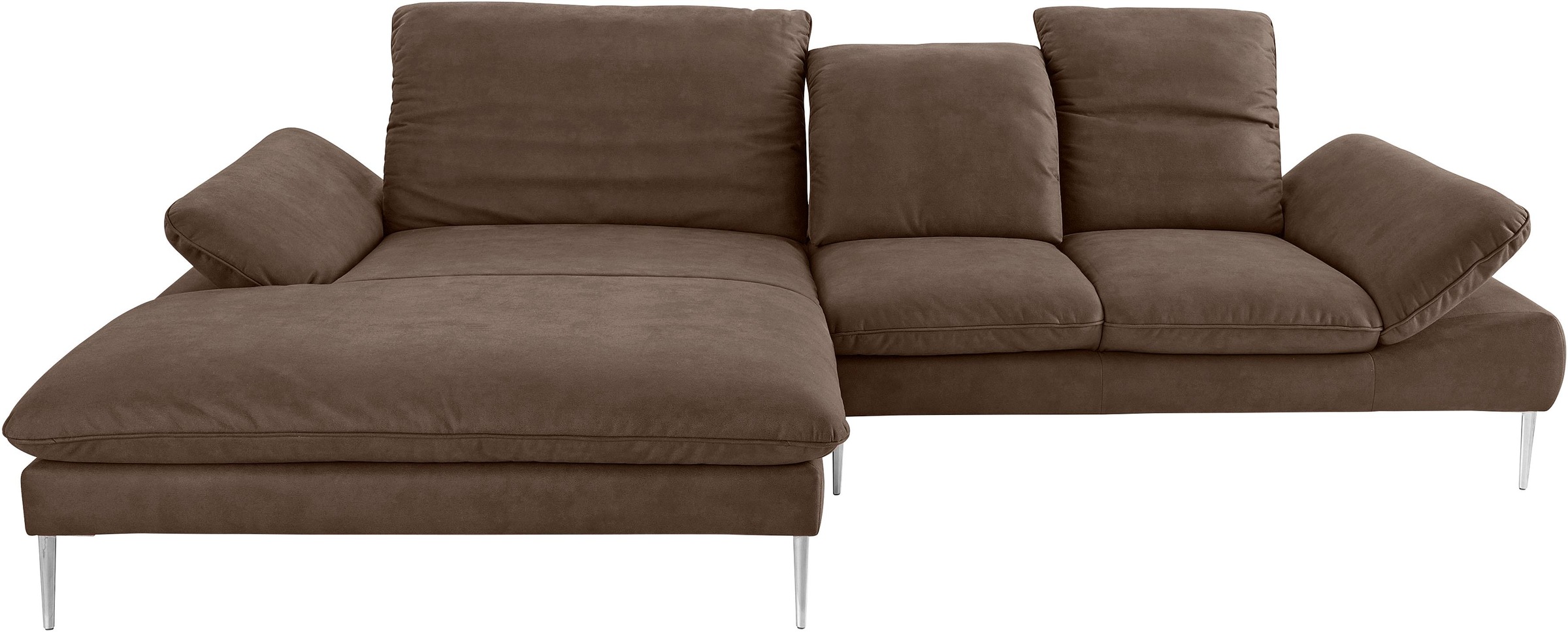 W.SCHILLIG Ecksofa »enjoy&MORE, Designsofa, elegant und bequem, L-Form«, mit Sitztiefenverstellung, Füße Chrom glänzend, Breite 310 cm