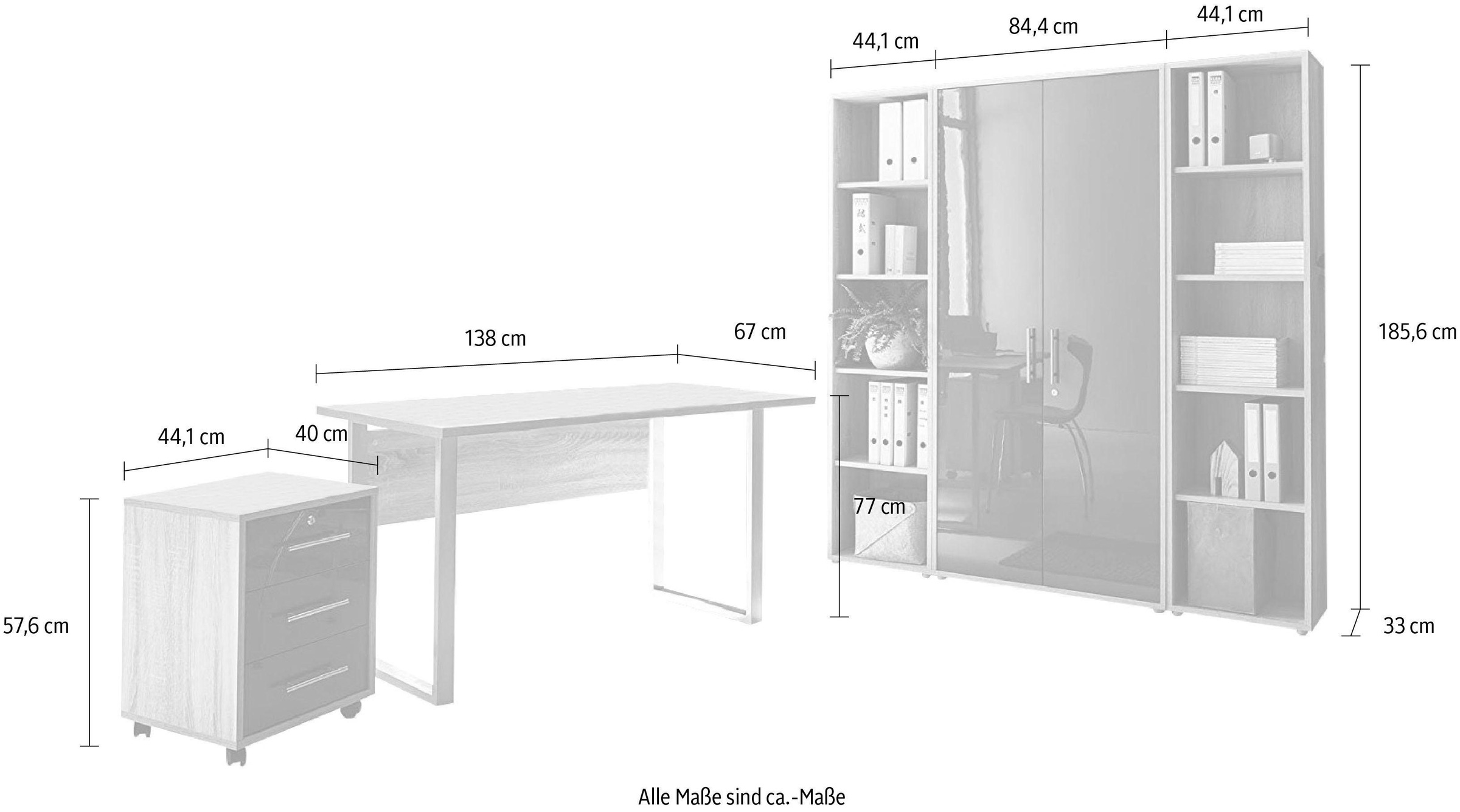 BMG Möbel Büromöbel-Set »Tabor Mini Kombi 3«