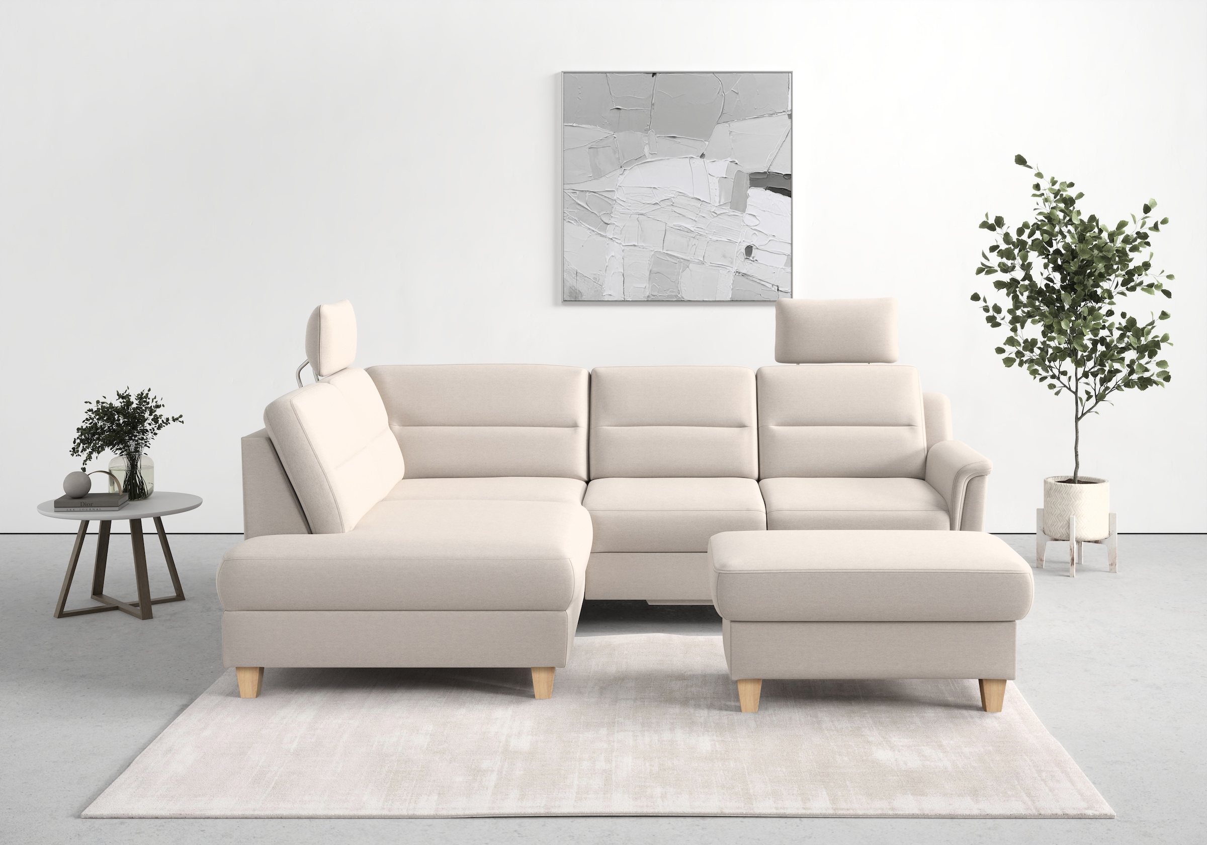 sit&more Ecksofa "Farö L-Form", inklusive Federkern, wahlweise mit Bettfunk günstig online kaufen