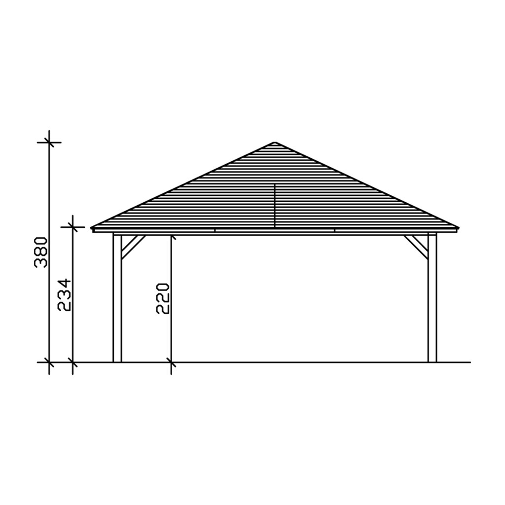 Skanholz Doppelcarport »Taunus«, Leimholz-Nordisches Fichtenholz, 530 cm, natur