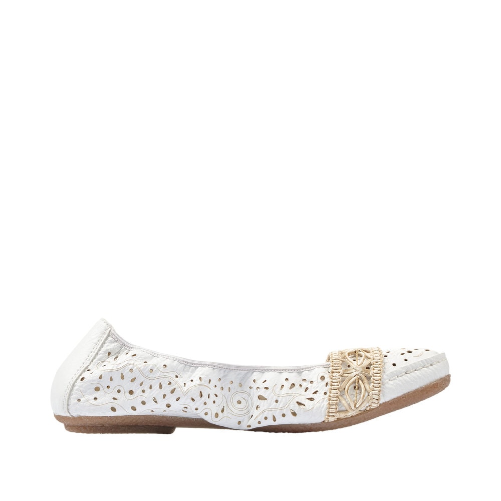 Rieker Ballerina  Slipper, Flache Schuhe mit Rundum-Gummizug