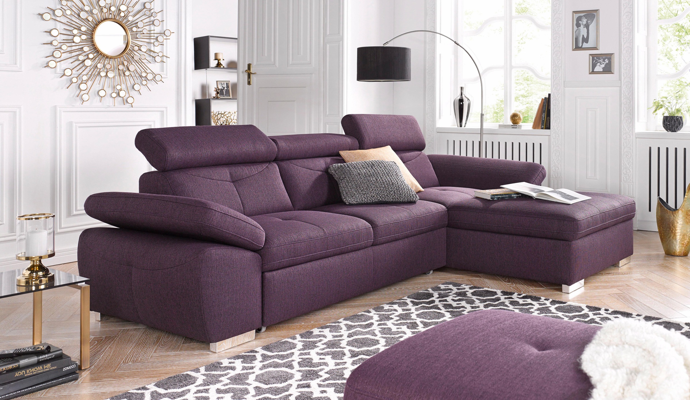 exxpo - sofa fashion Ecksofa »Spring, super bequem, mit Armteil- und Kopfte günstig online kaufen