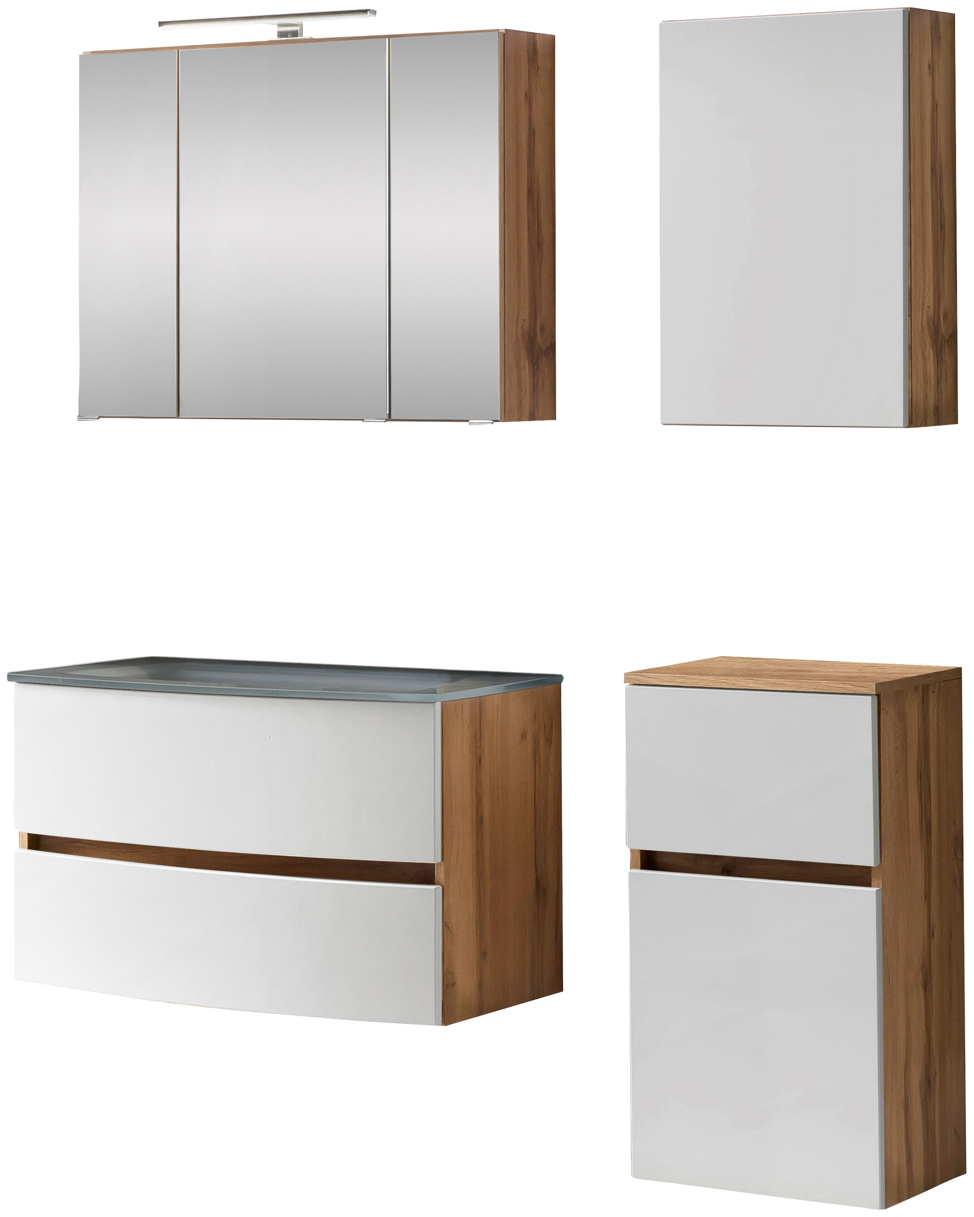 welltime Badezimmer-Set »Kaunas«, (Set, 4 St.), Breite 120 cm, Soft Close F günstig online kaufen
