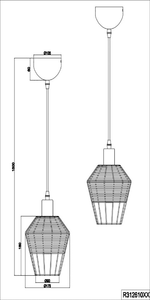 REALITY Leuchten Pendelleuchte »Borka«, 1 flammig, Leuchtmittel E27 | ohne Leuchtmittel, Boho Hängelampe aus Rattan 1-flammig exkl E27 max 40W höhenverstellbar