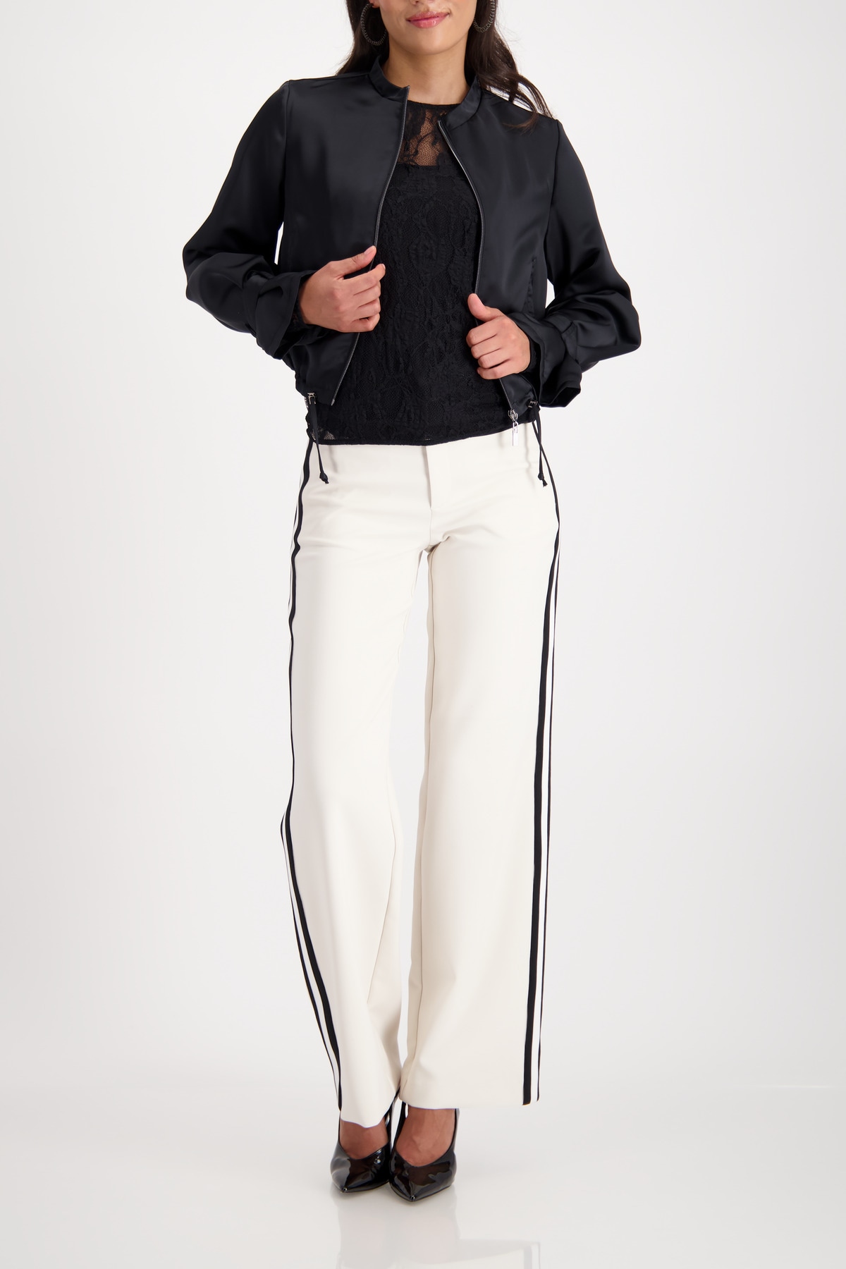 Monari Blouson »Jacke Satinblouson« ohne Kapuze Regular fit mit Stehkragen