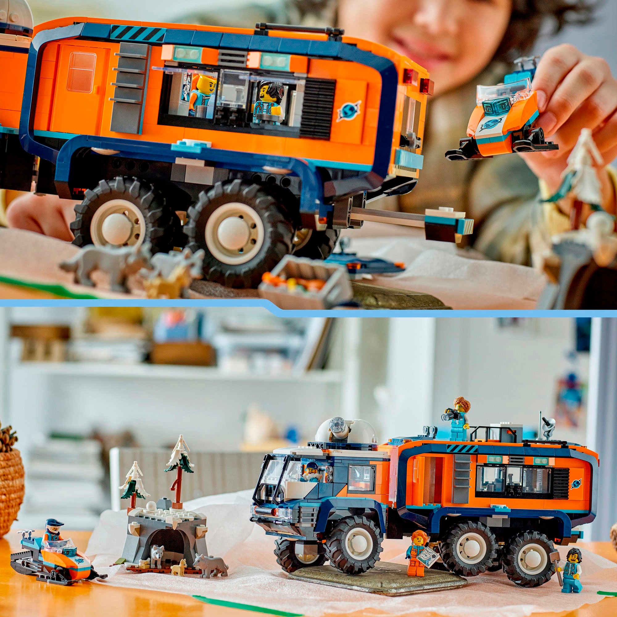 LEGO® Konstruktionsspielsteine »Arktis-Truck mit Labor (60471), LEGO City«, (1064 St.), Made in Europe