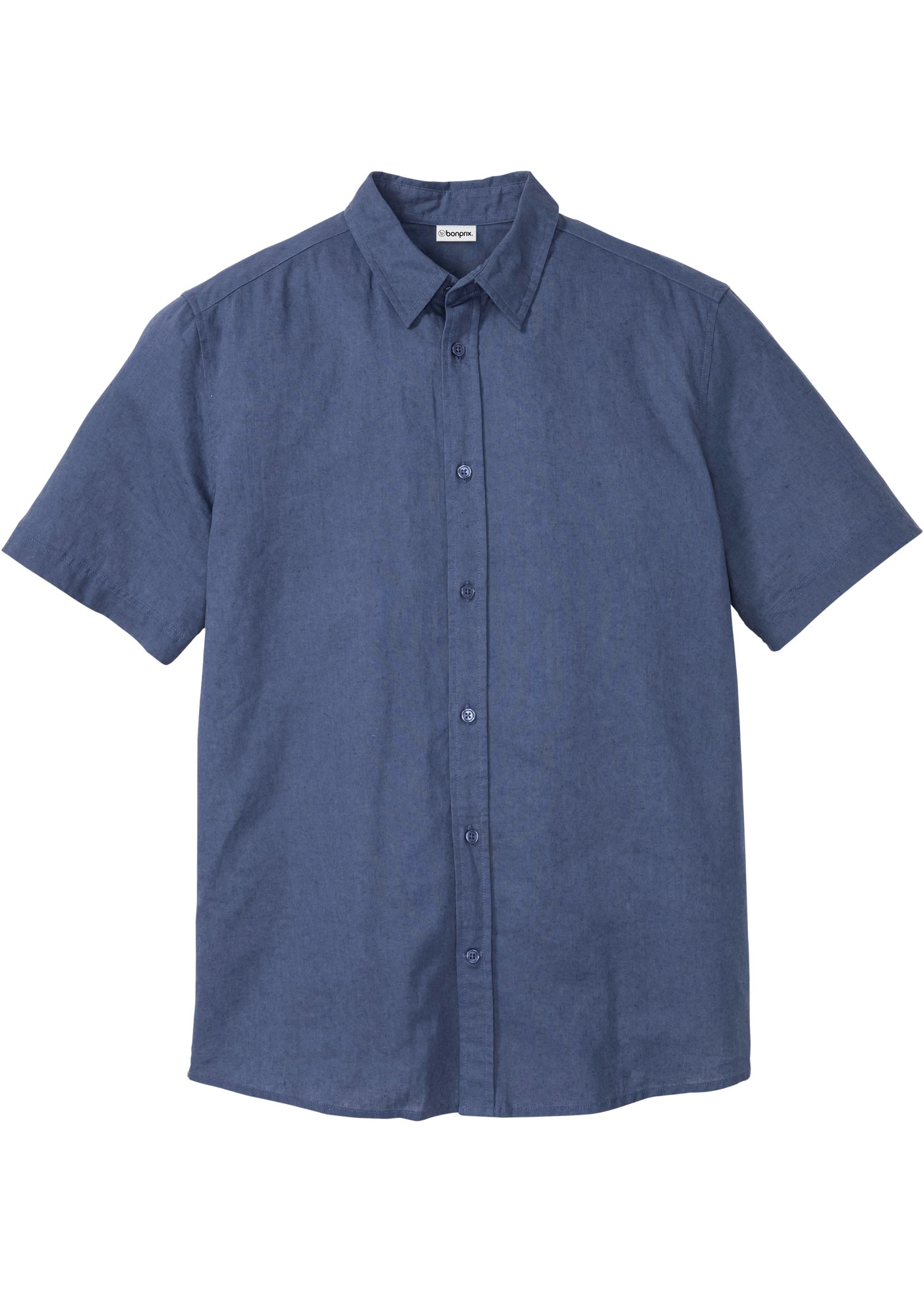 bonprix Kurzarmhemd Regular Fit, aus Leinen-Baumwoll-Mix, mit kurzem Arm, Kentkragen