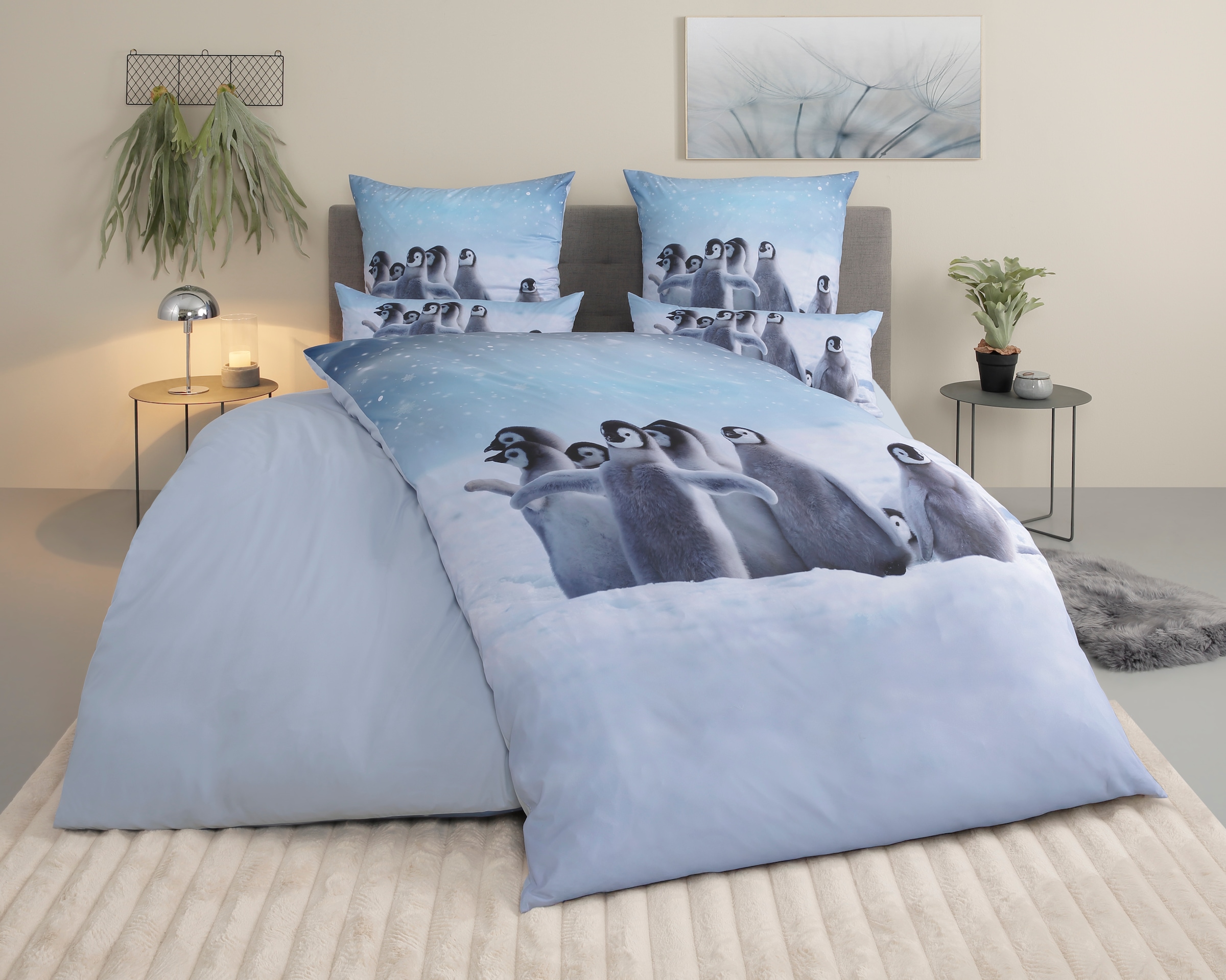 OTTO home Bettwäsche »Lyki«, ab Größe 135x200 cm, 100% Polyester, Katze, Pferd, Löwe, Pinguin