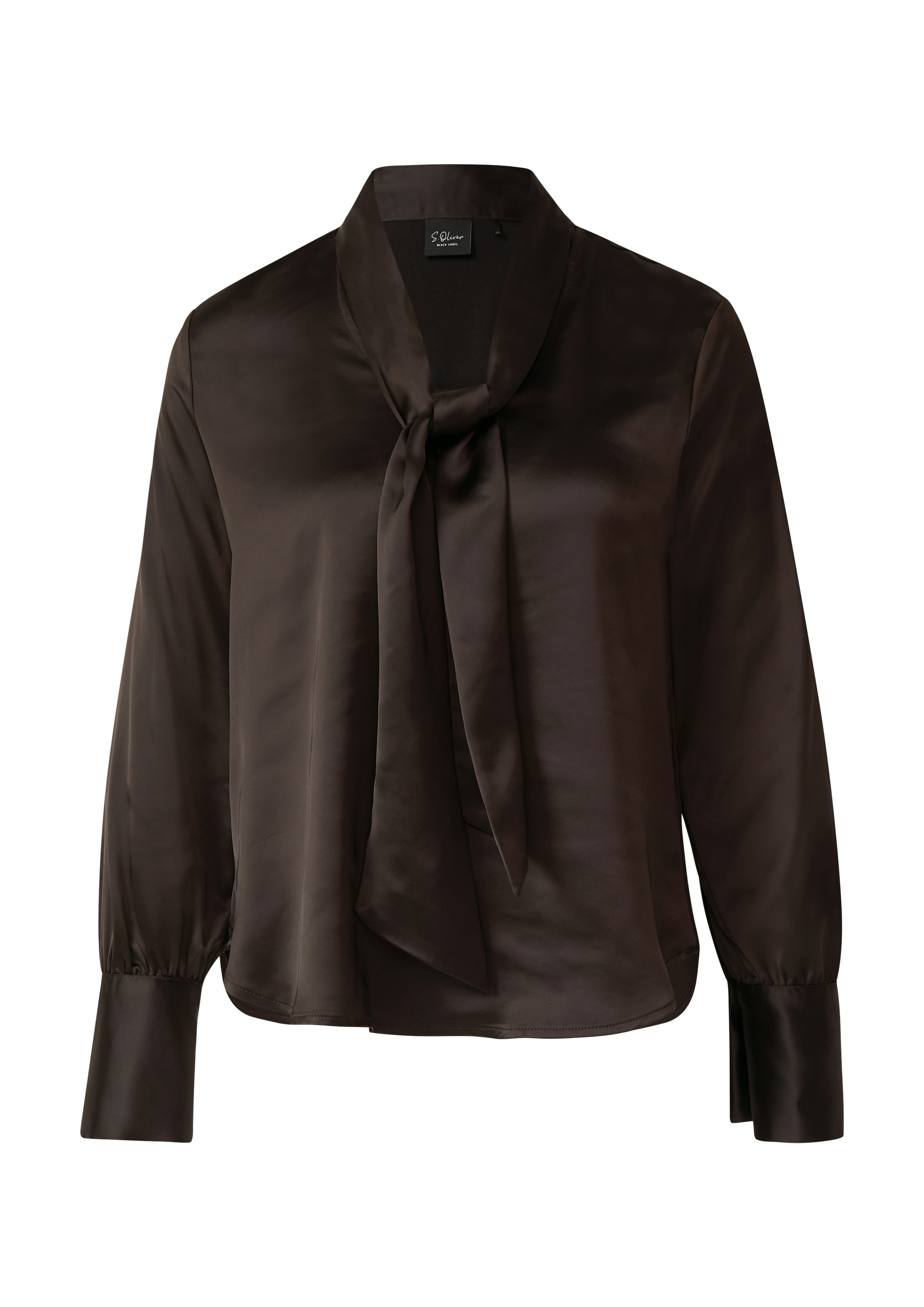 s.Oliver BLACK LABEL Satinbluse mit eleganter Kragen-Schluppe