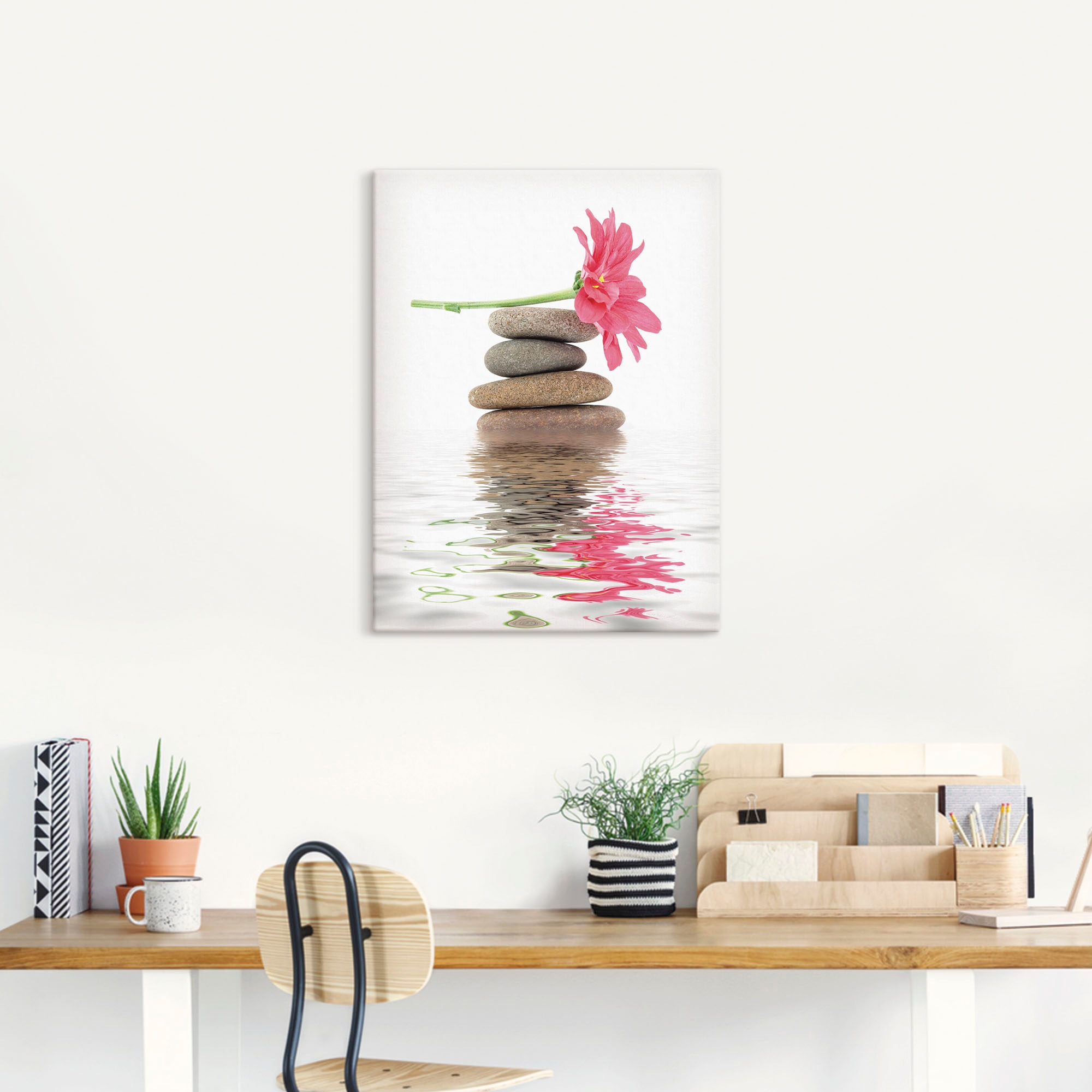 Artland Wandbild »Zen Spa Steine mit Blumen I« Zen 1 Stk. tlg. als Leinwand günstig online kaufen