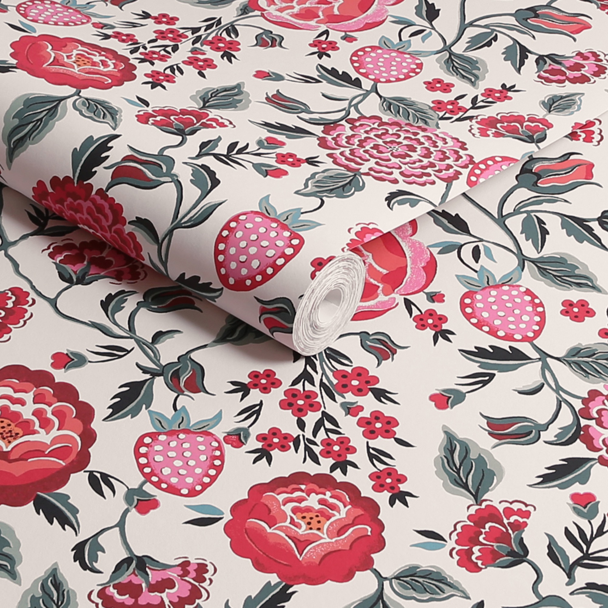 Cath Kidston Vliestapete »Strawberry Garden« geblümt glatt 10mx52cm (ca. 5m2)