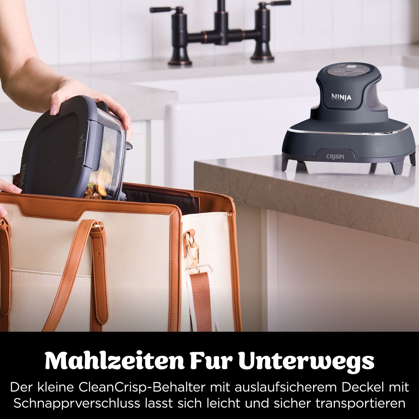 NINJA Heißluftfritteuse »CRISPi 4-in-1 Cyber Space - FN101EUGY« 1700 W tragbar