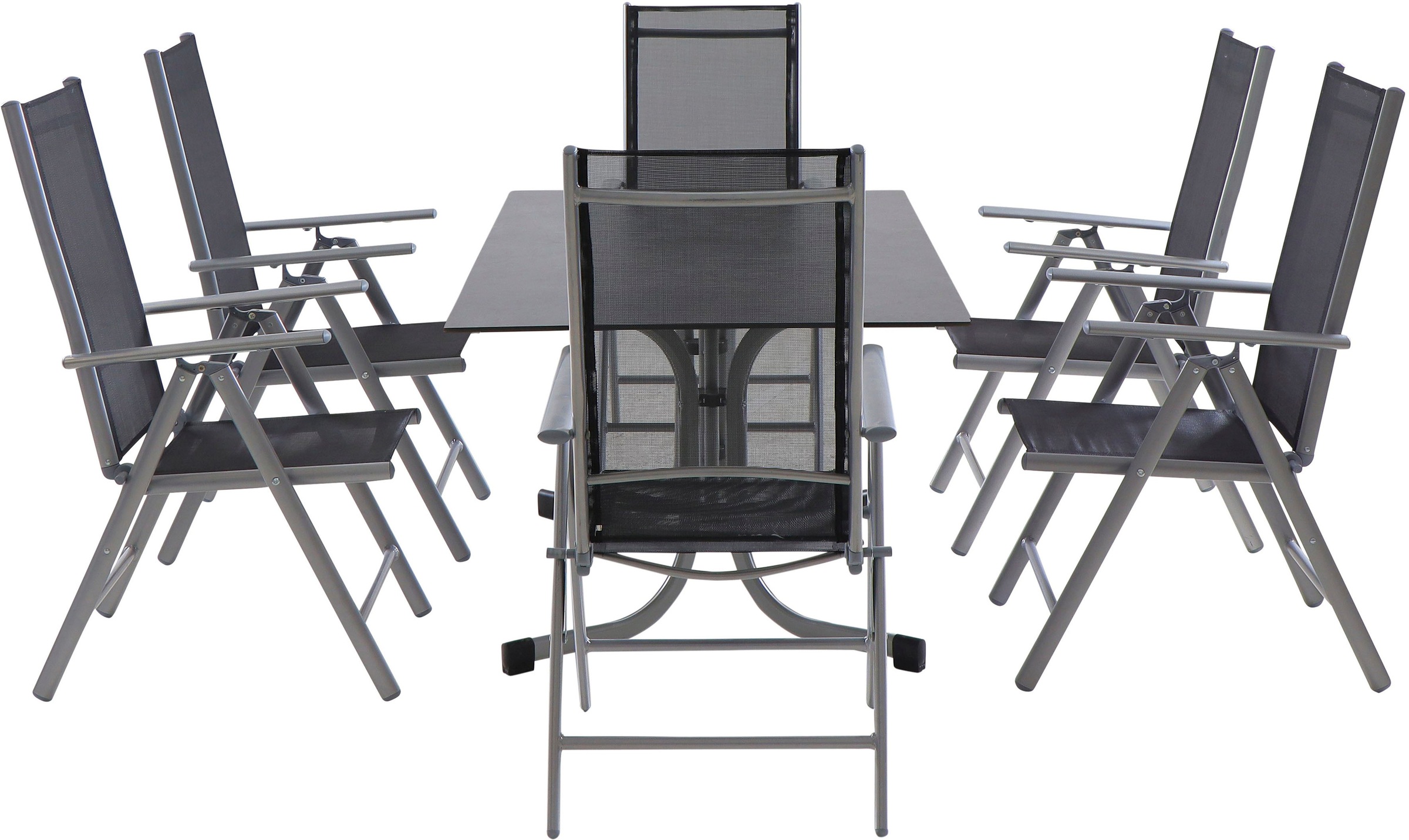 Siena Garden Garten-Essgruppe »Saturn / Sola«, (Set, 7 tlg.), bestehend aus 6 Sesseln und 1 Tisch