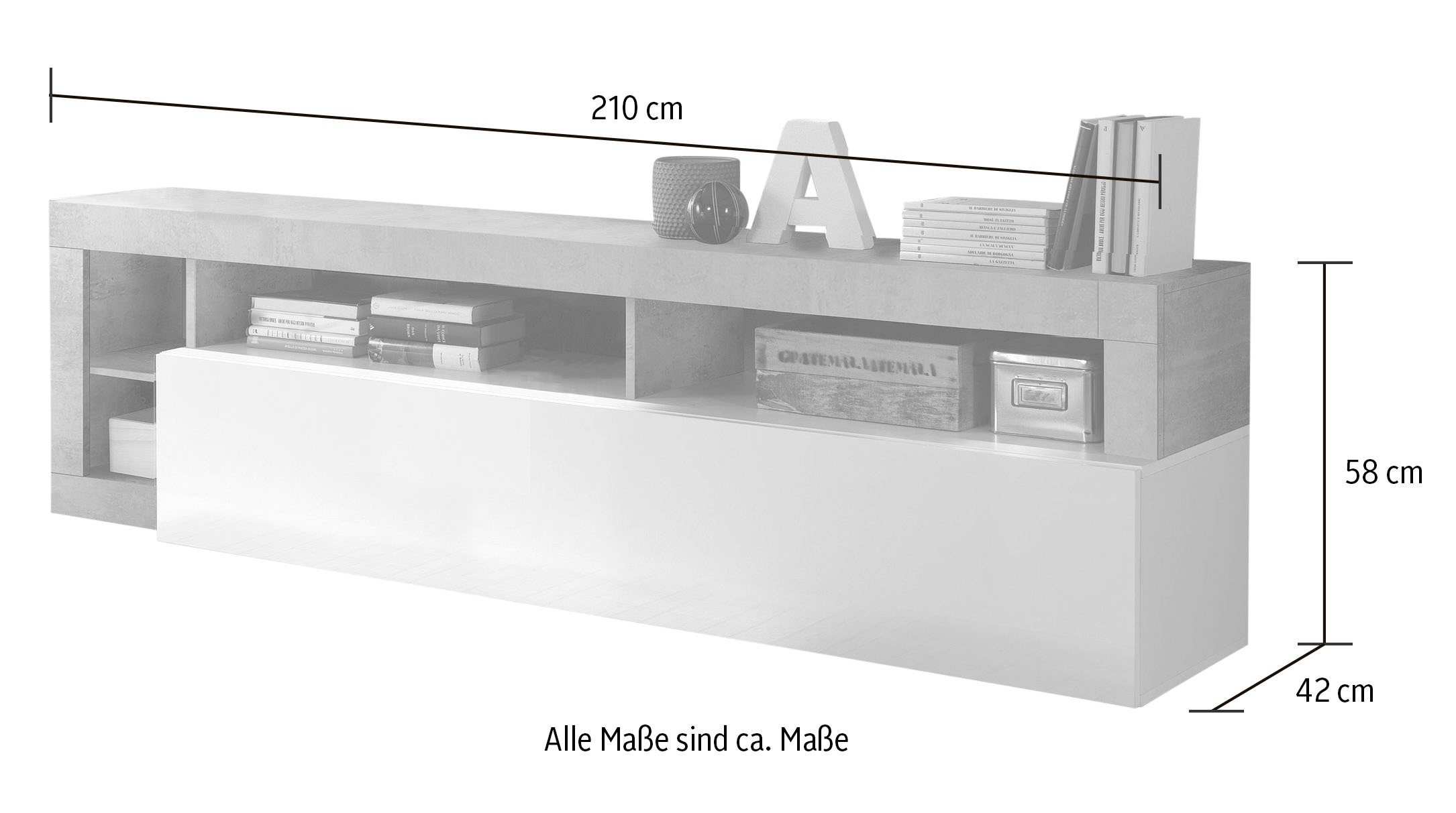 INOSIGN Lowboard »Hamburg, TV-Bank«, Breite 210 cm