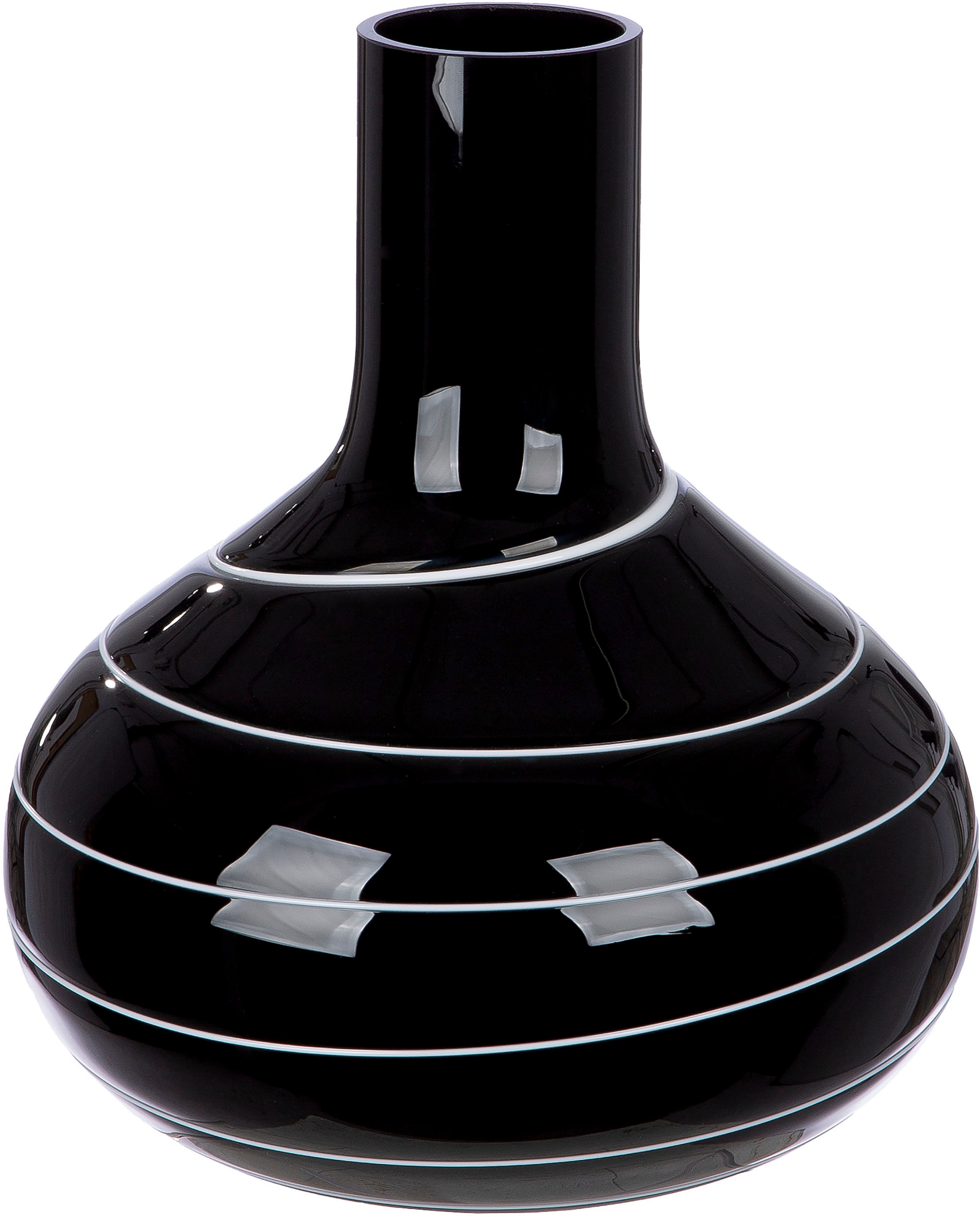 Tischvase GILDE "Vase Uderzo mit Spiraldekor, Höhe ca. 28 cm", schwarz, H:28cm Ø:24,5cm