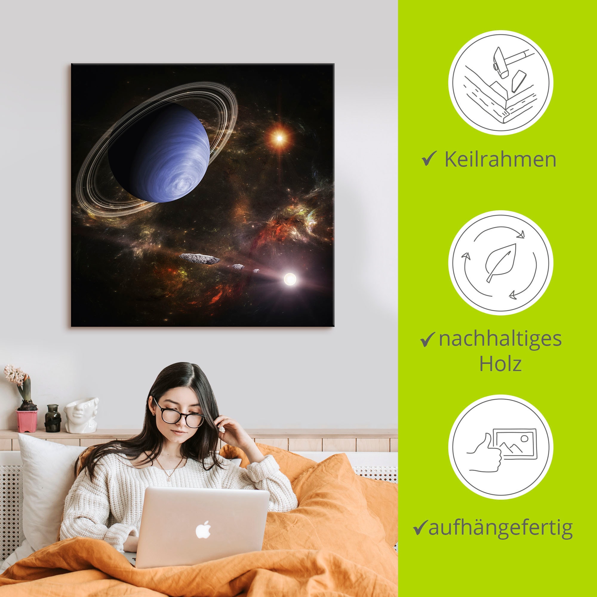Artland Wandbild »Fremde Welten im All«, Bilder von Planeten, (1 St.), als Alubild, Leinwandbild, Wandaufkleber oder Poster in versch. Größen