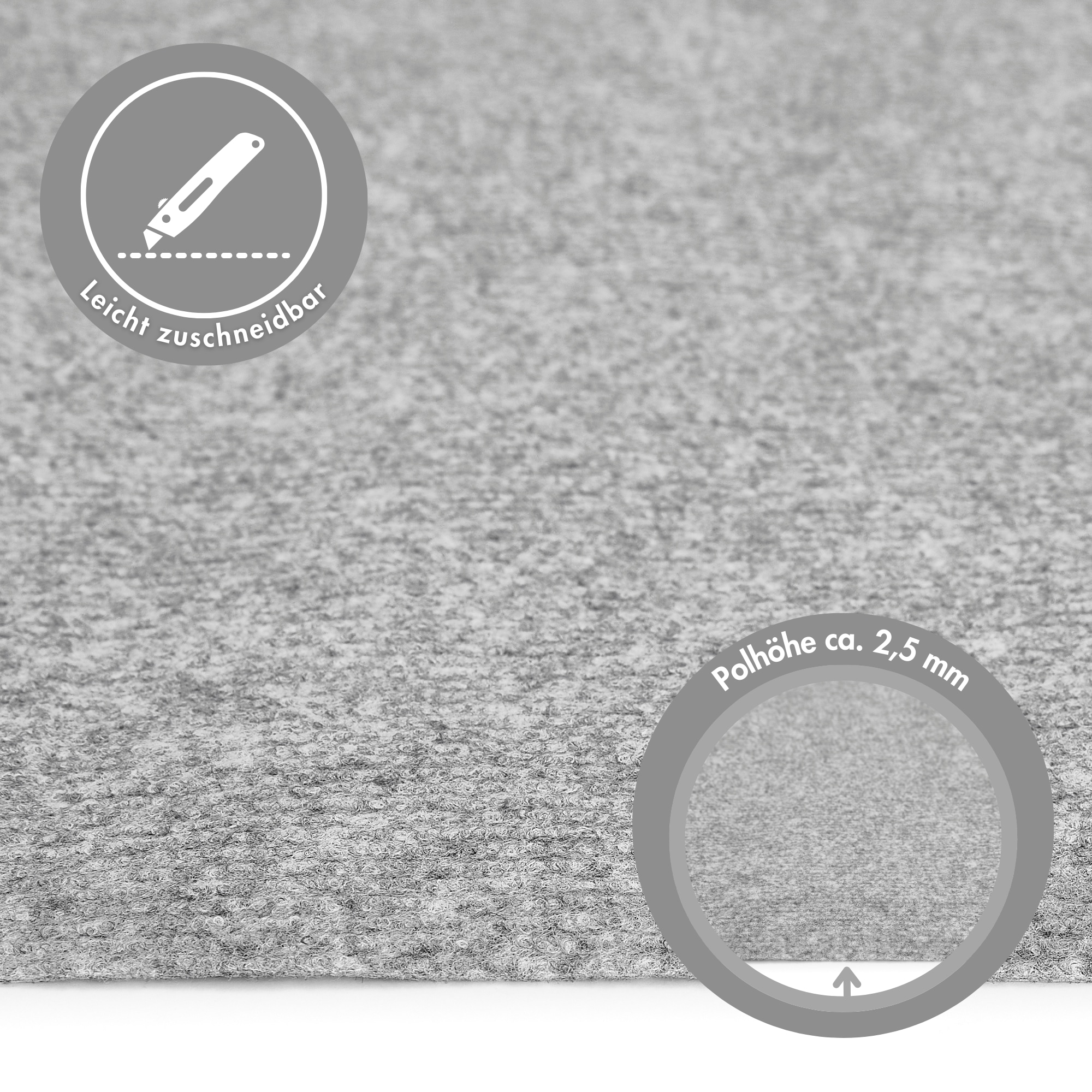 Andiamo Teppichboden »Milo, Nadelfilz, Made in Belgium«, rechteckig, 2,5 mm Höhe, Uni Farben, Breite 100 cm oder 200 cm, Wohnzimmer, strapazierfähig