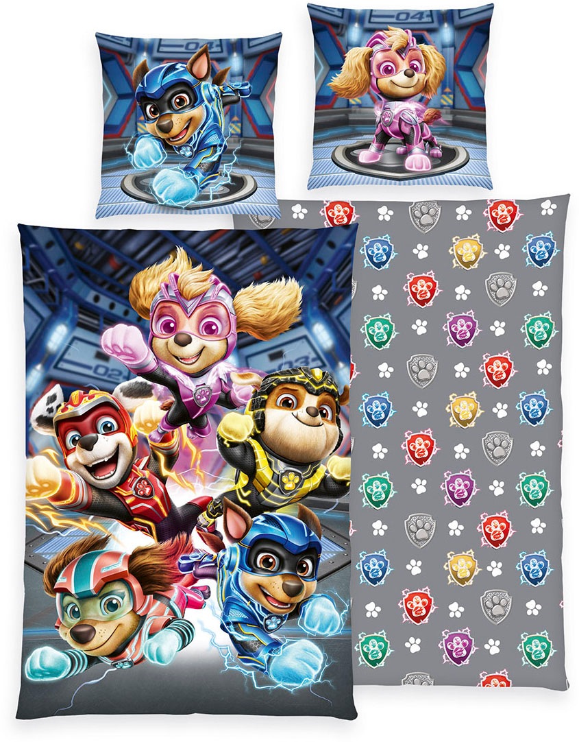 PAW Patrol Bettwäsche-Set Doppelpack - 2x Kinderbettwäsche 135x200 Cm Mit Marshall & Chase