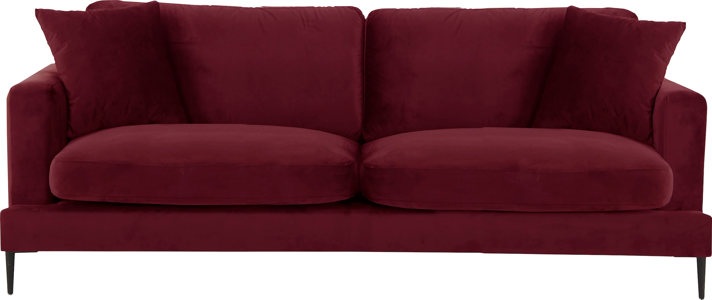 Leonique 3-Sitzer »Cozy elegantes Designsofa, Maße B/T/H: 211/97/80 cm«, mit losen Kissen und Metallbeinen