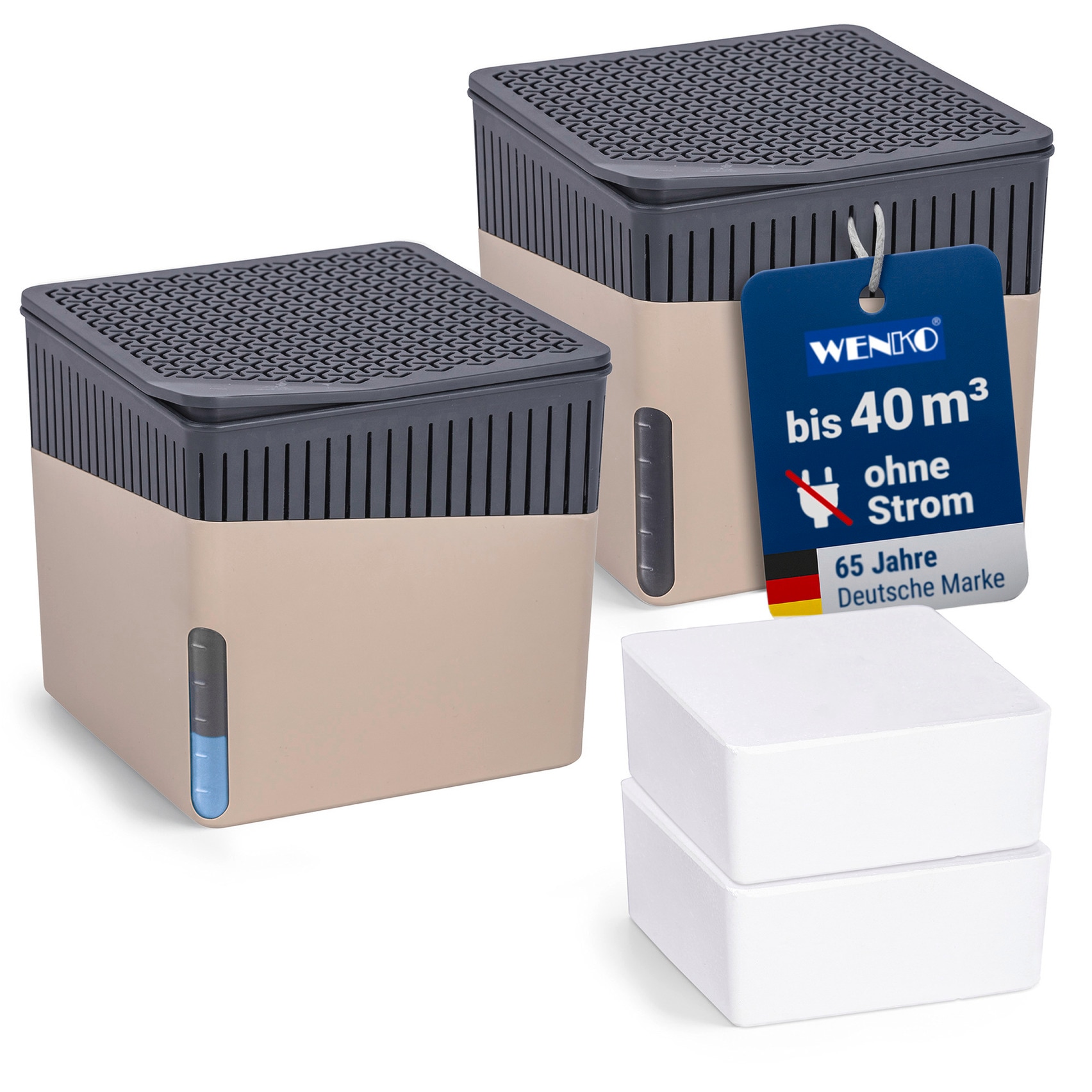 WENKO Luftentfeuchter »Cube« für 40 m³ Räume 2 x 500 g