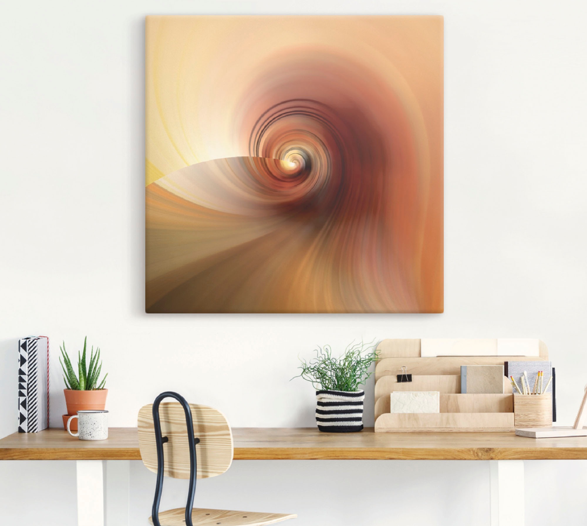 Artland Leinwandbild »Abstraktes in Creme« Muster 1 Stk. tlg. auf Keilrahme günstig online kaufen