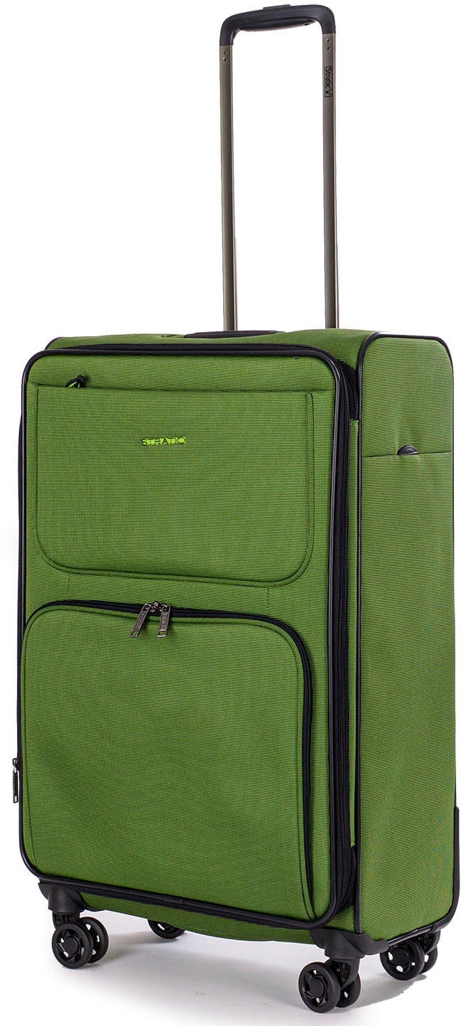 Stratic Weichgepäck-Trolley »Bendigo Light + M, green«, 4 Rollen, Reisekoffer großer Koffer Aufgabegepäck TSA-Zahlenschloss