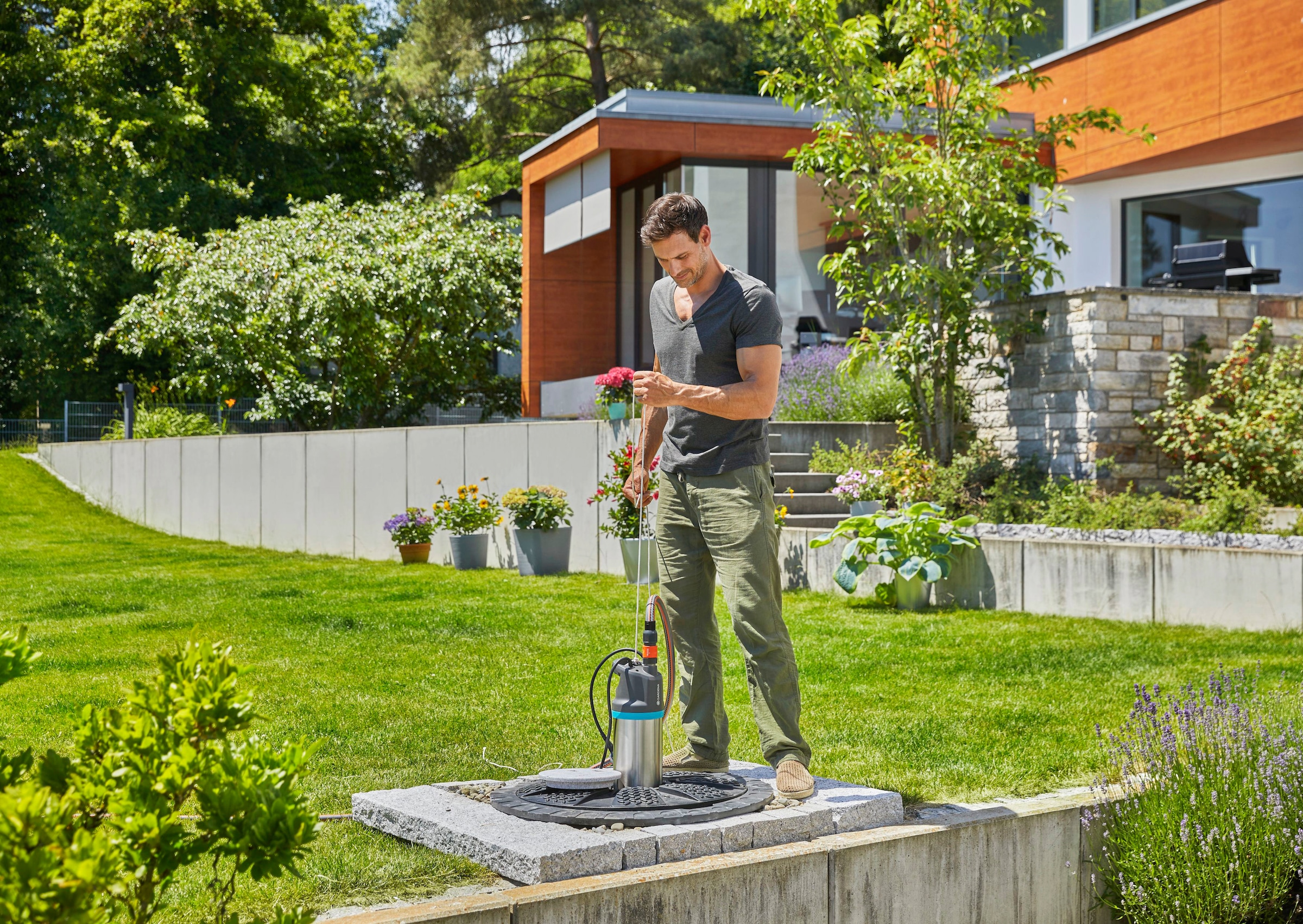 GARDENA Tauchdruckpumpe »5900/4 inox, 1768-20«, 5900 l/h max. Fördermenge