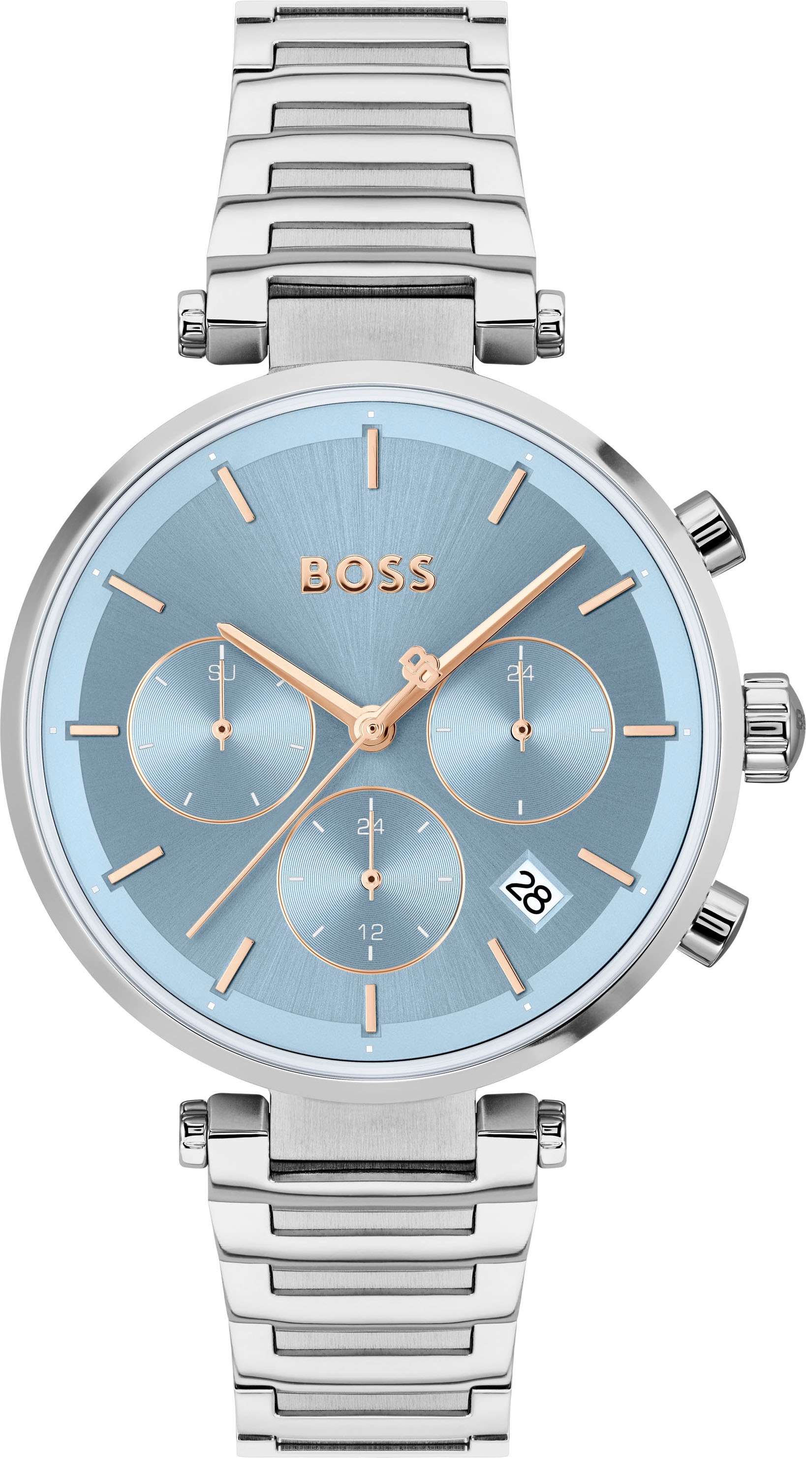 BOSS Multifunktionsuhr »MAJESTY SPORT«, Quarzuhr, Armbanduhr, Damenuhr, Edelstahlarmband, analog
