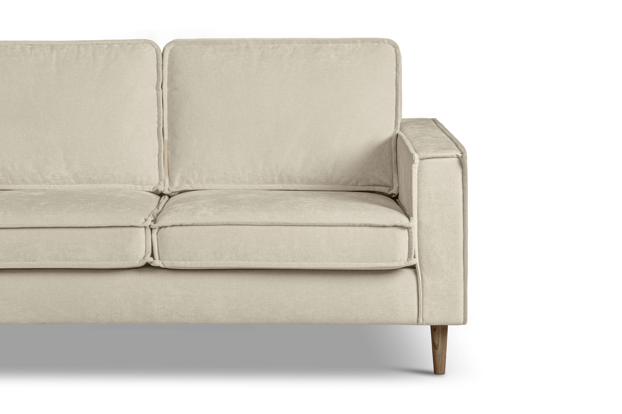 Home affaire 2-Sitzer »Pinto Skandi, 166 cm, Chenille, Struktur« mit Keder, Massivholzfüße Eiche geräuchert, Wellenunterfederung