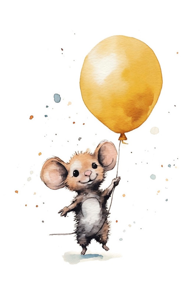 A.S. Création Leinwandbild »Cute Mouse Yellow - Wandbild Weiß Braun Keilrah günstig online kaufen