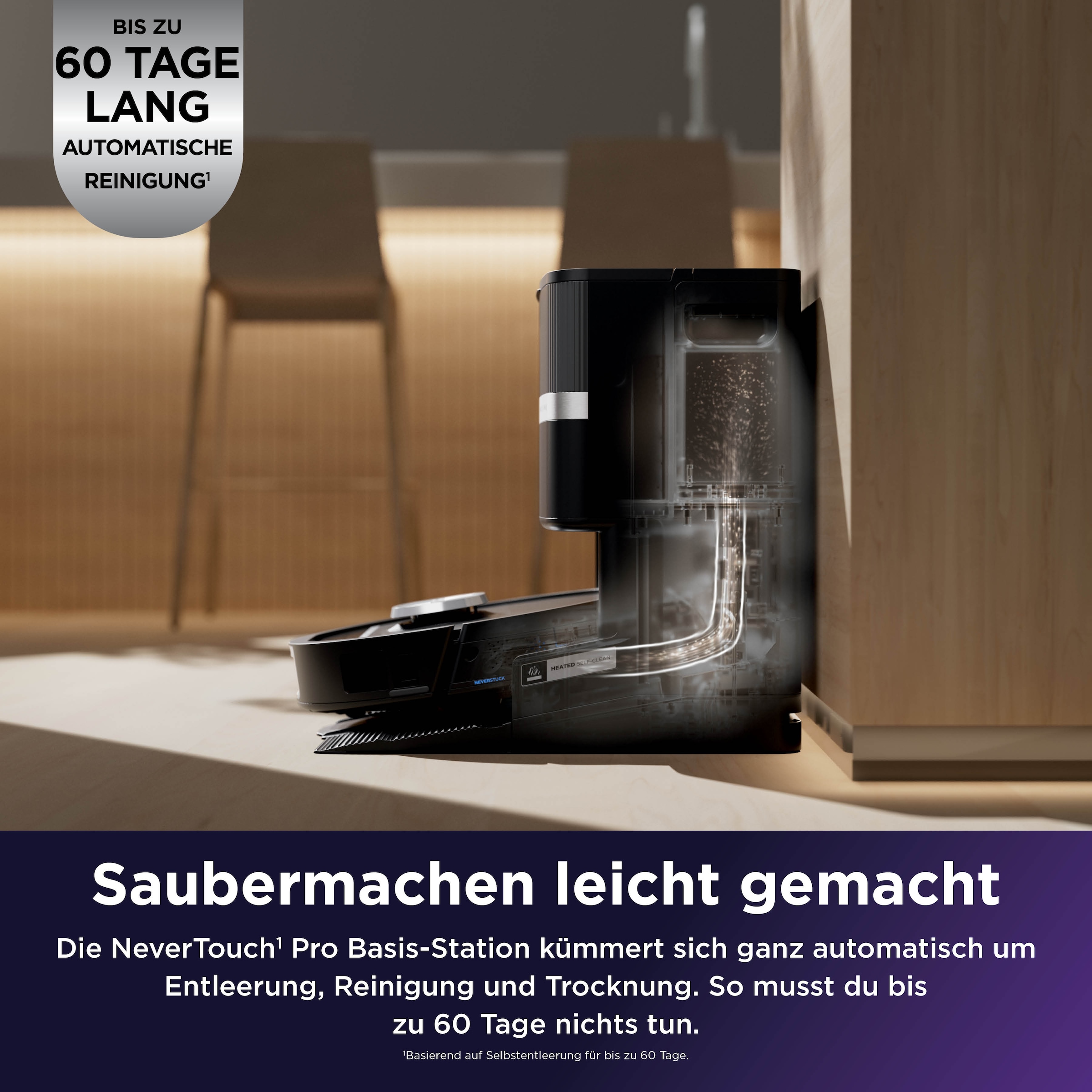 Shark Saugroboter »Shark PowerDetect UV Reveal 2-in-1 Saug- und Wischroboter  Schwarz« UV-Reveal-Technologie, 8 PowerDetect-Technologien